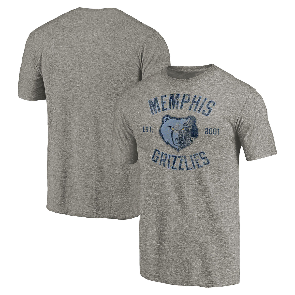 Men's Gray Memphis Grizzlies Team Heritage Tri-Blend T-Shirt