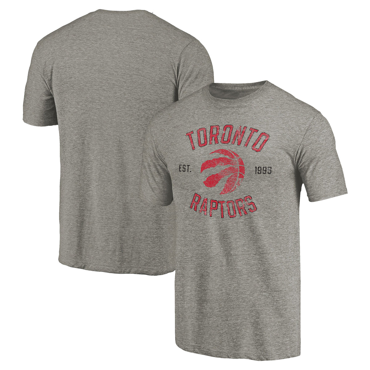 Men's Gray Toronto Raptors Team Heritage Tri-Blend T-Shirt