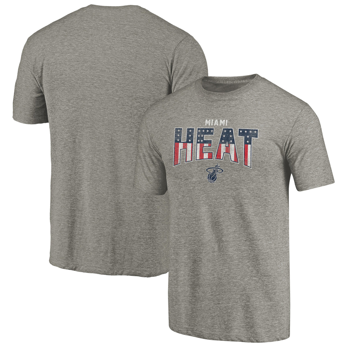 Men's Gray Miami Heat Freedom Tri-Blend T-Shirt