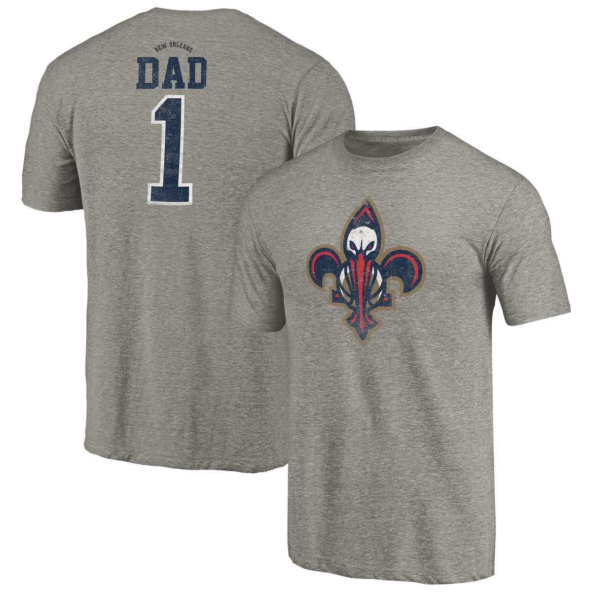 Men's Gray New Orleans Pelicans Greatest Dad Tri-Blend T-Shirt