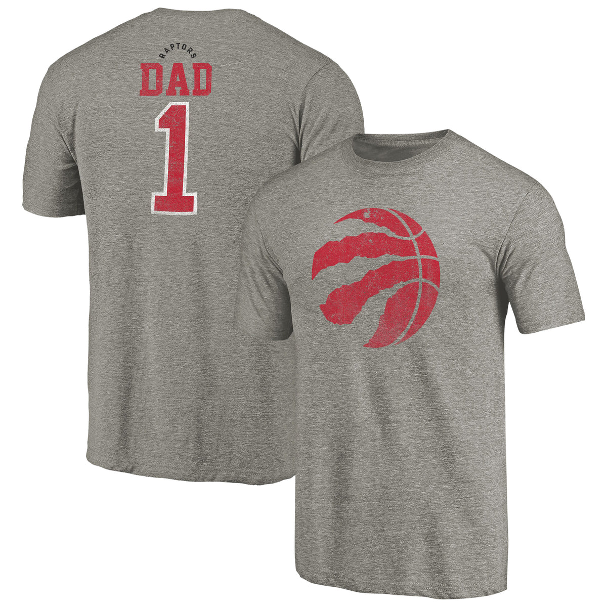 Men's Gray Toronto Raptors Greatest Dad Tri-Blend T-Shirt