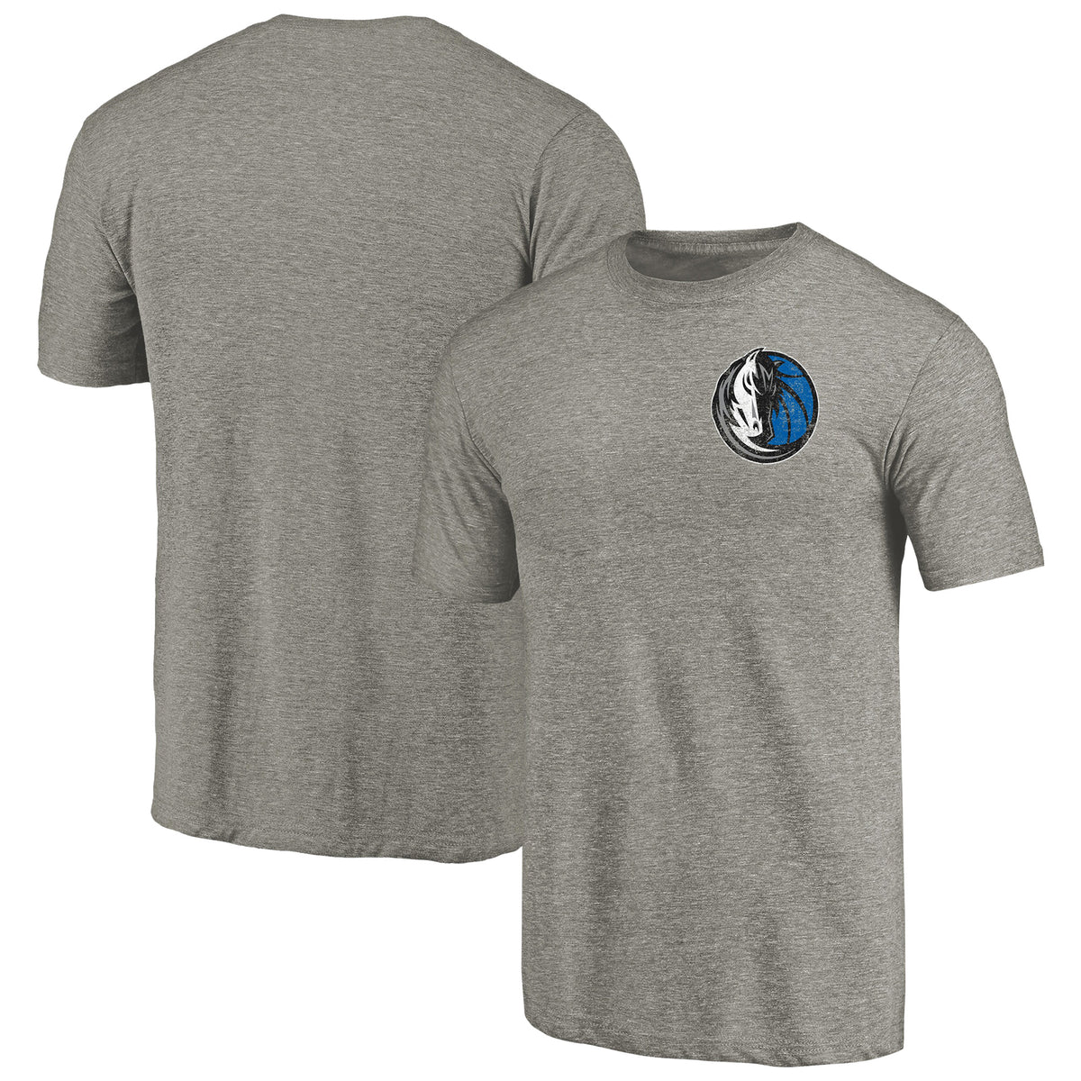 Men's Gray Dallas Mavericks Primary Logo Left Chest Distressed Tri-Blend T-Shirt