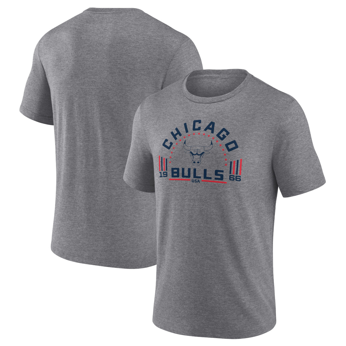 Men's Gray Chicago Bulls Team Freedom Tri-Blend T-Shirt