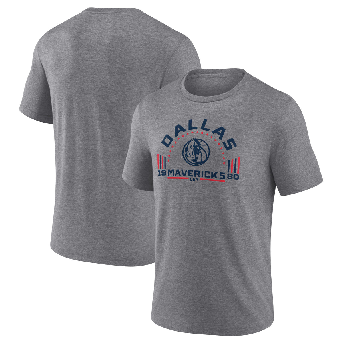 Men's Gray Dallas Mavericks Team Freedom Tri-Blend T-Shirt