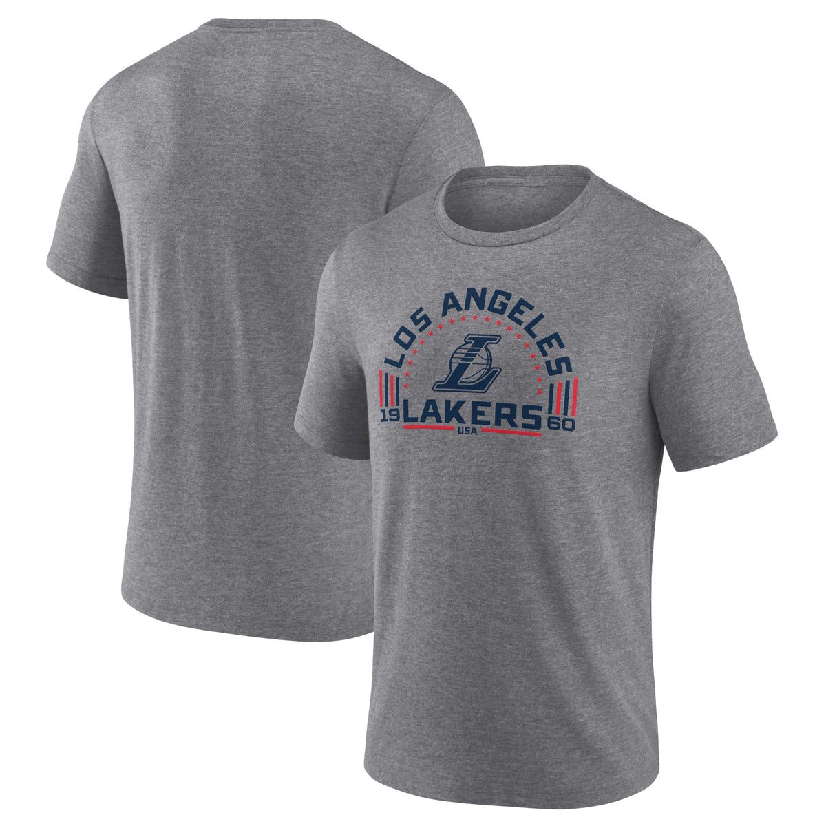 Men's Gray Los Angeles Lakers Team Freedom Tri-Blend T-Shirt