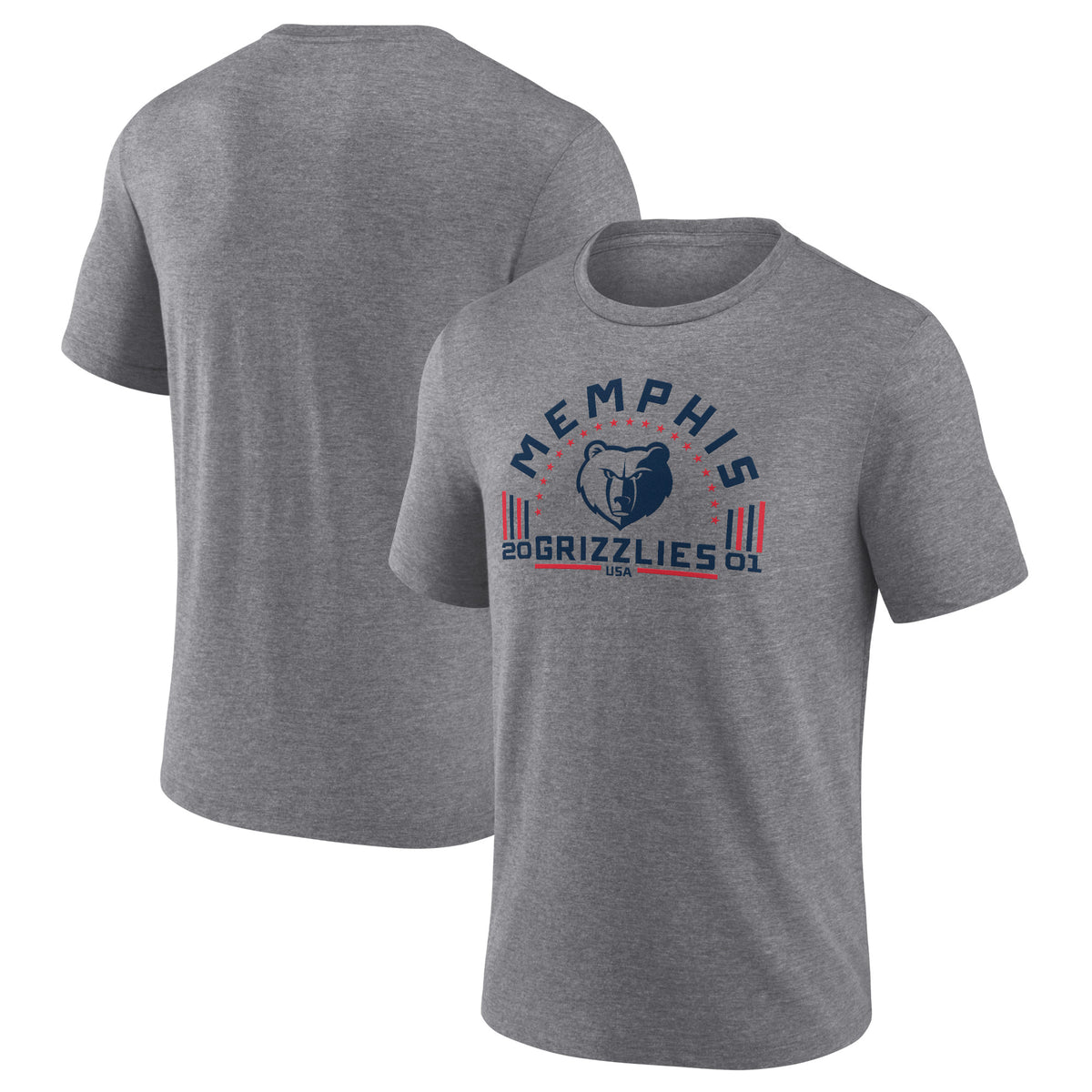 Men's Gray Memphis Grizzlies Team Freedom Tri-Blend T-Shirt