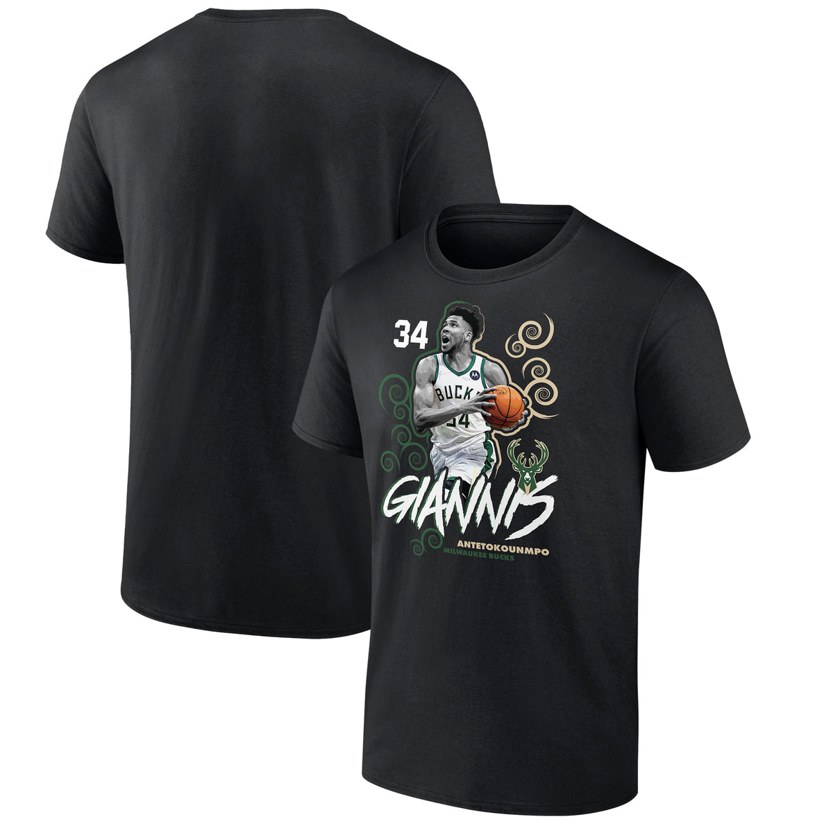 Men's Giannis Antetokounmpo Black Milwaukee Bucks Competitor T-Shirt