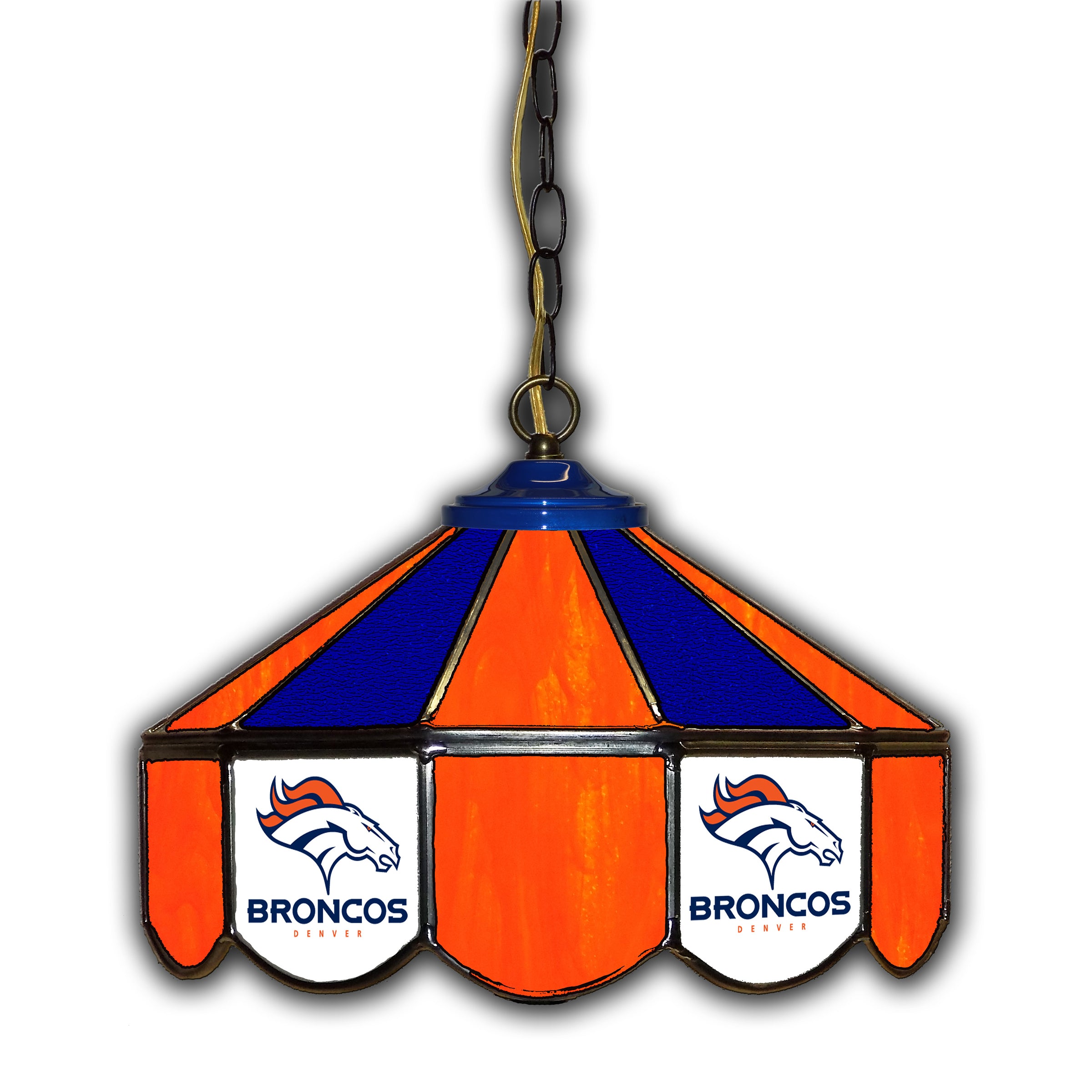 Denver Broncos  14" Glass Pub Lamp