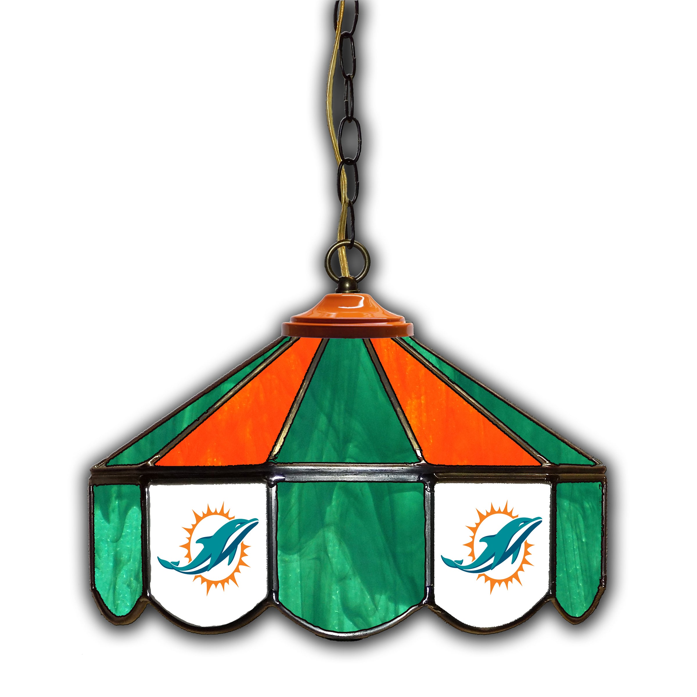 Miami Dolphins  14" Glass Pub Lamp