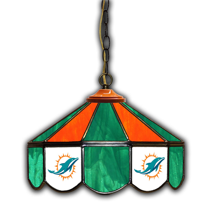 Miami Dolphins  14" Glass Pub Lamp