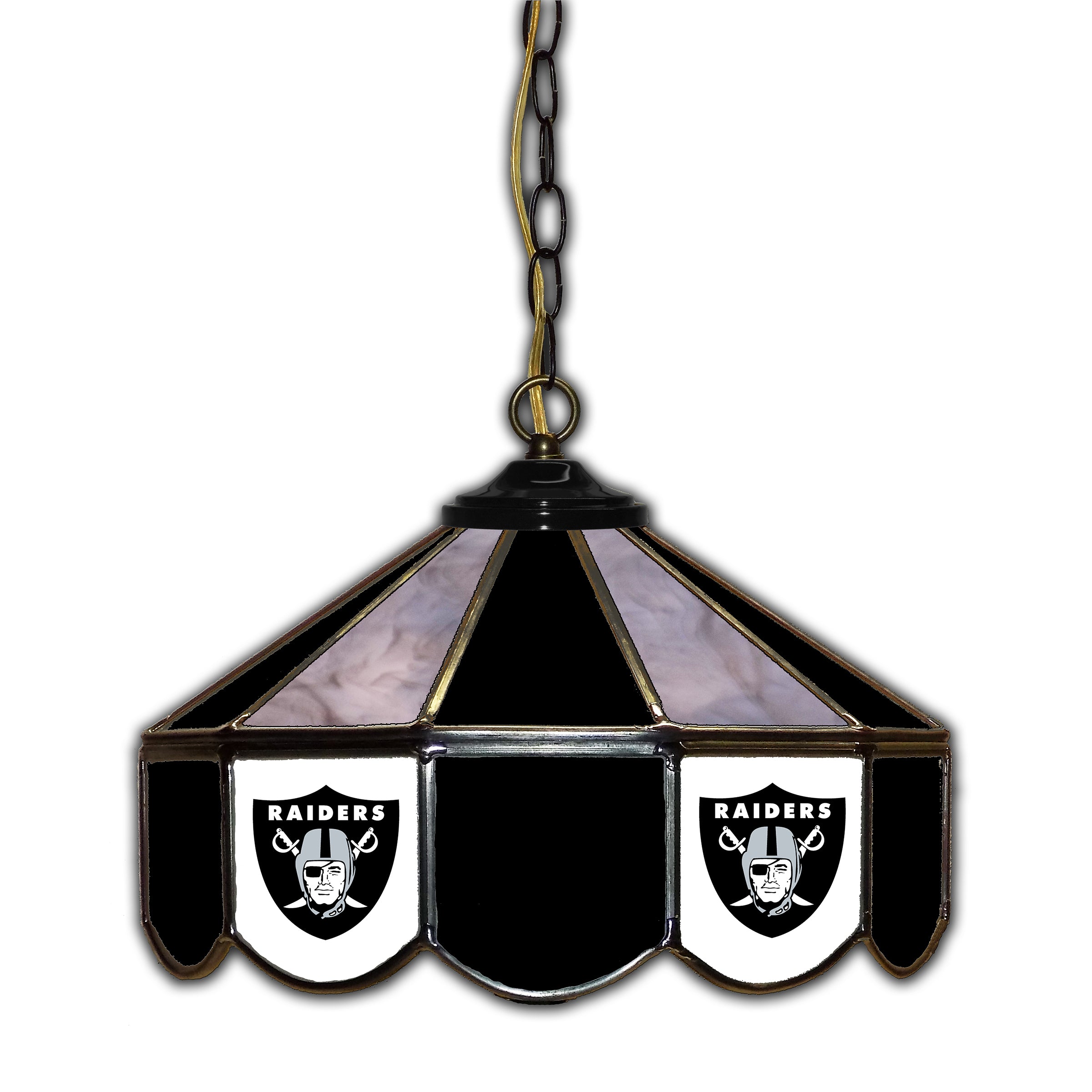 Las Vegas Raiders  14" Glass Pub Lamp