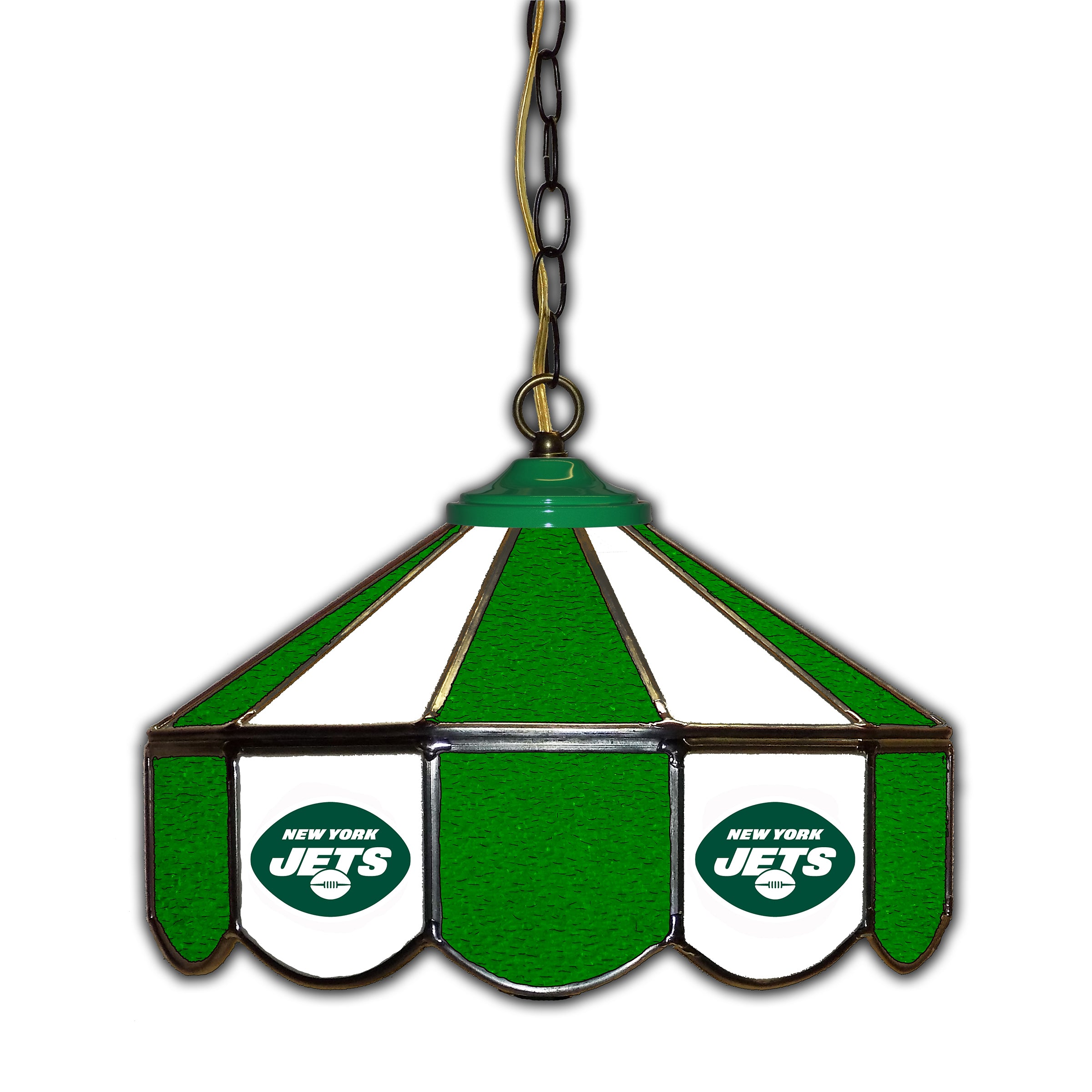 New York Jets  14" Glass Pub Lamp