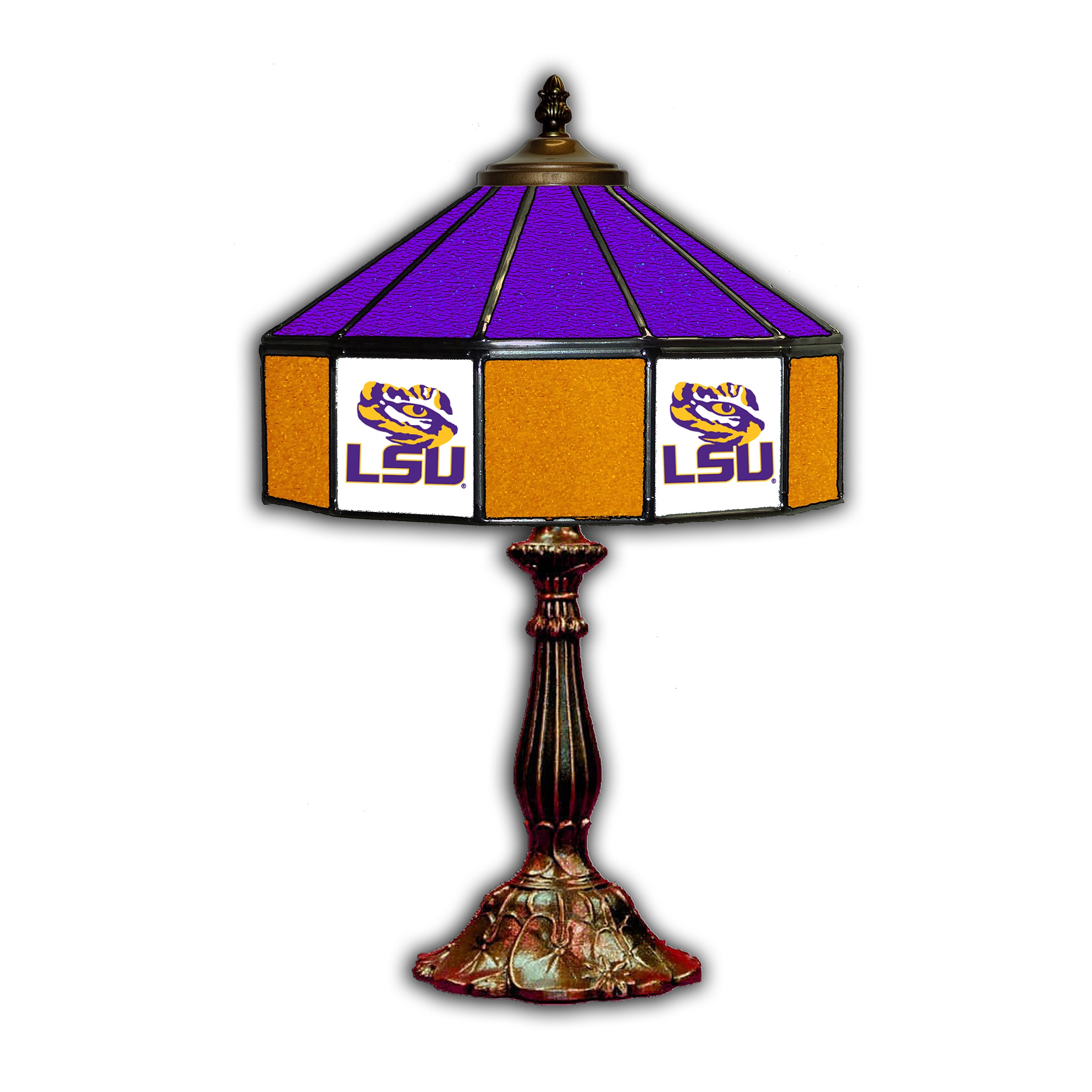 Louisiana State University 21" Glass Table Lamp