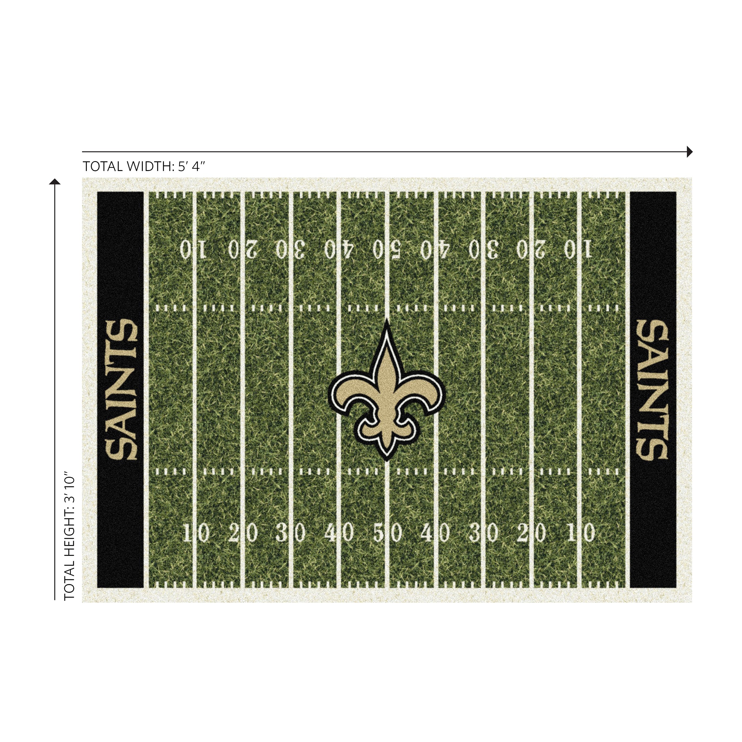 New Orleans Saints 4x6 Homefield Rug