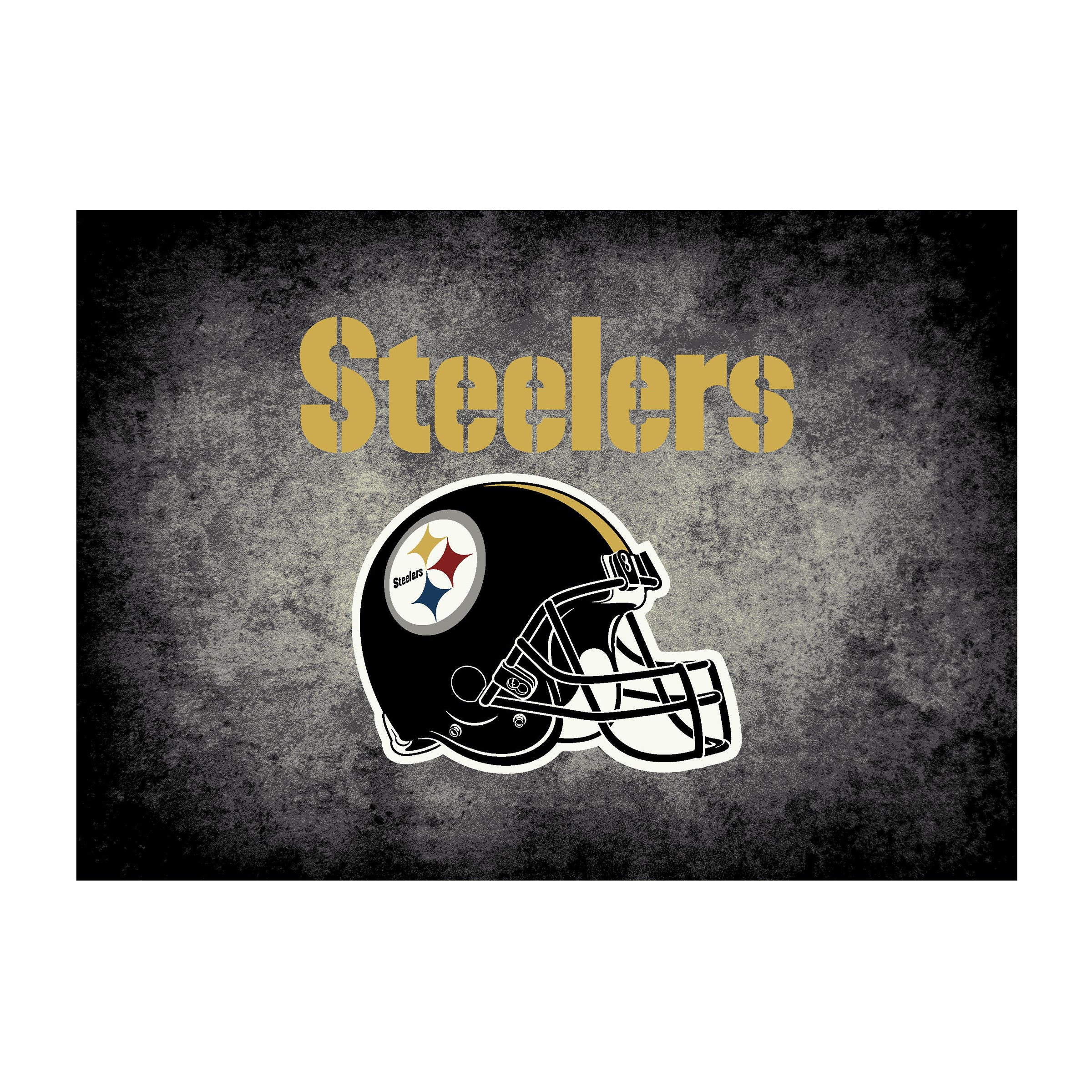 Pittsburgh Steelers 4x6 Distressed Rug