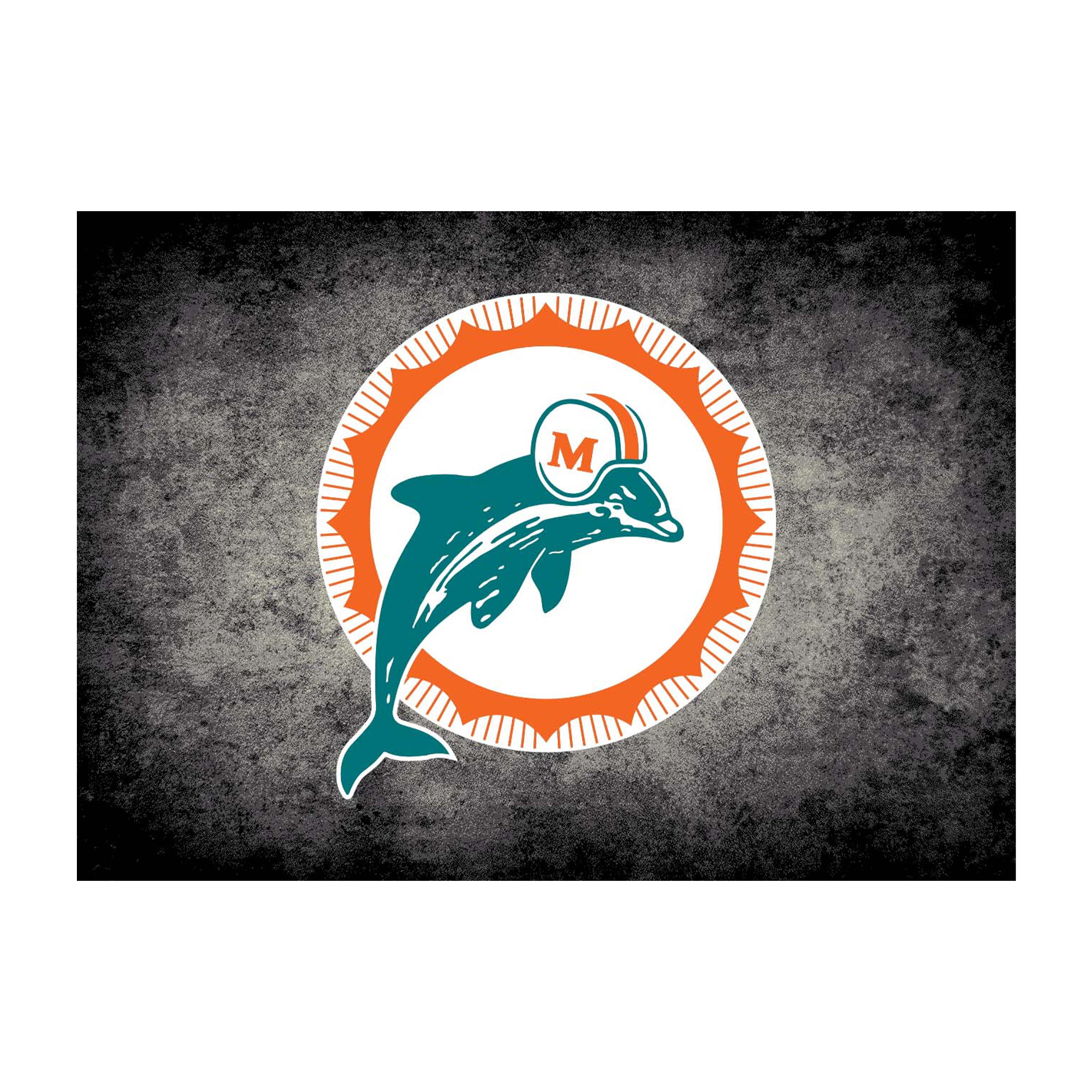 Miami Dolphins 4x6 Distressed Rug