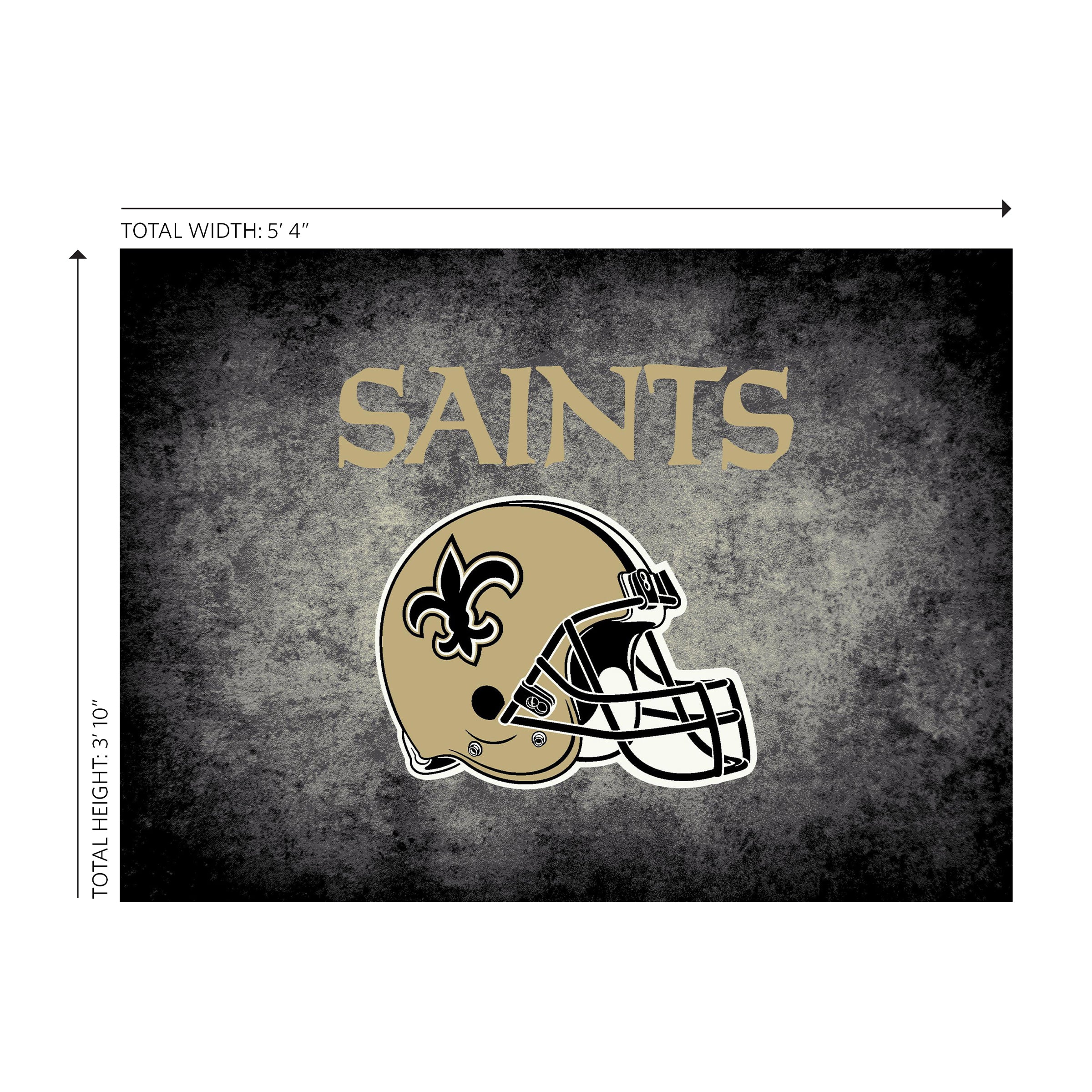 New Orleans Saints 4x6 Distressed Rug