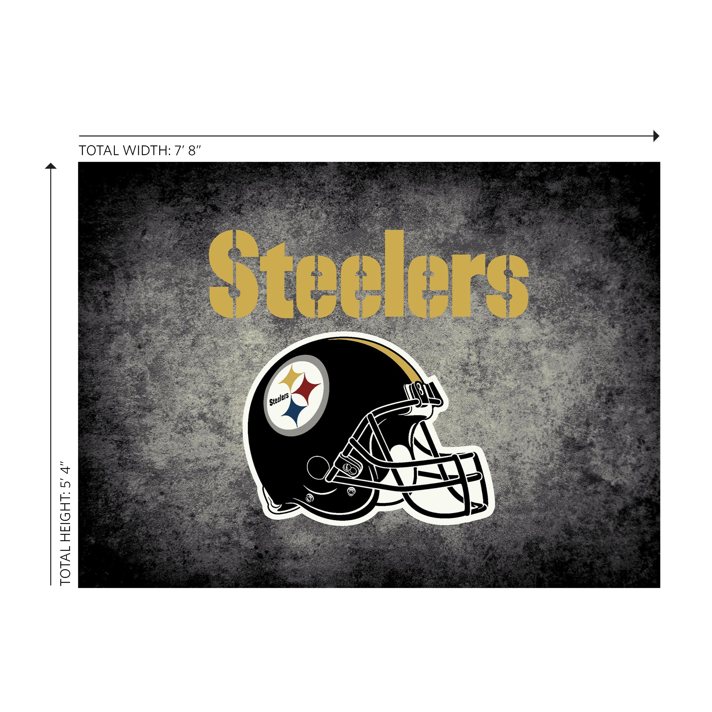 Pittsburgh Steelers 6x8 Distressed Rug