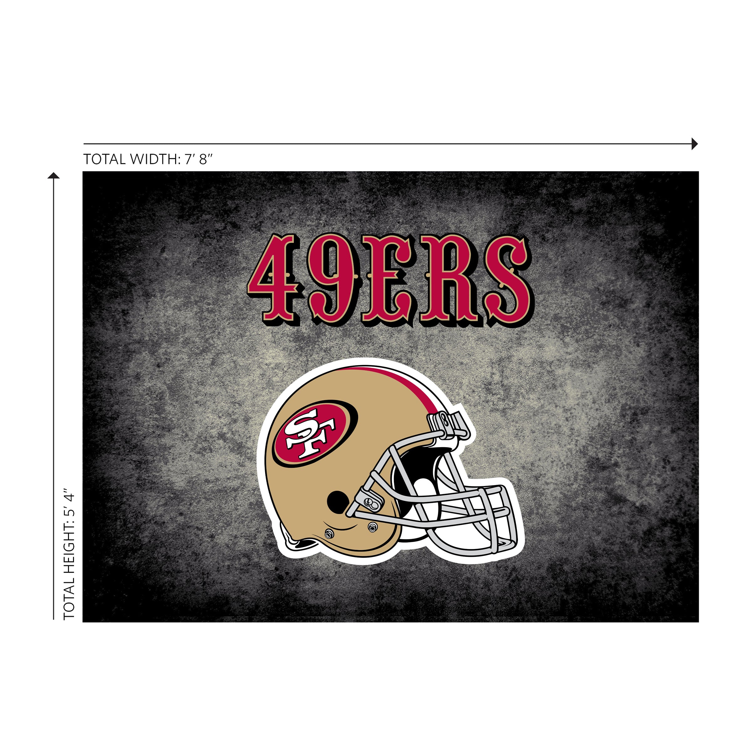 San Francisco 49ers 6x8 Distressed Rug