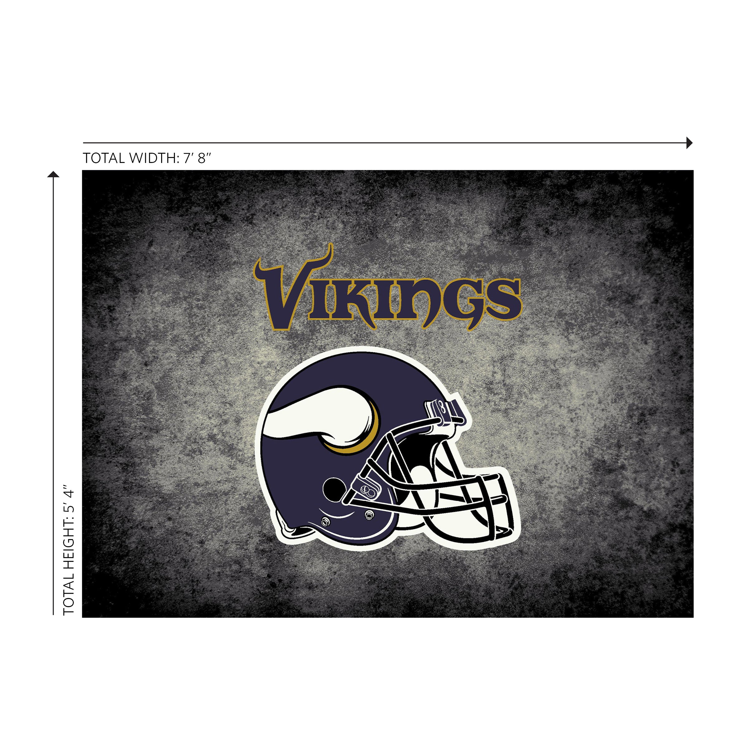 Minnesota Vikings 6x8 Distressed Rug