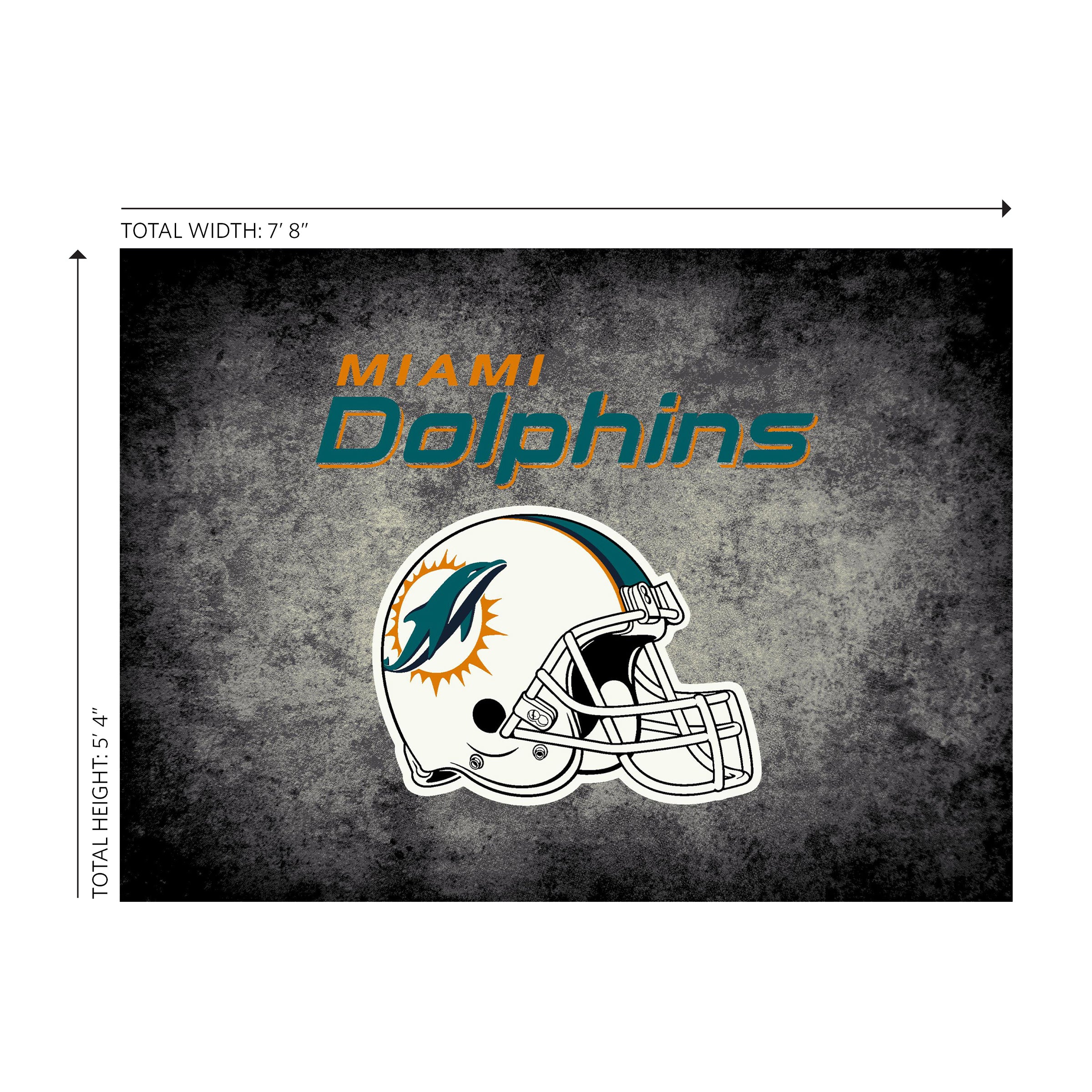 Miami Dolphins 6x8 Distressed Rug