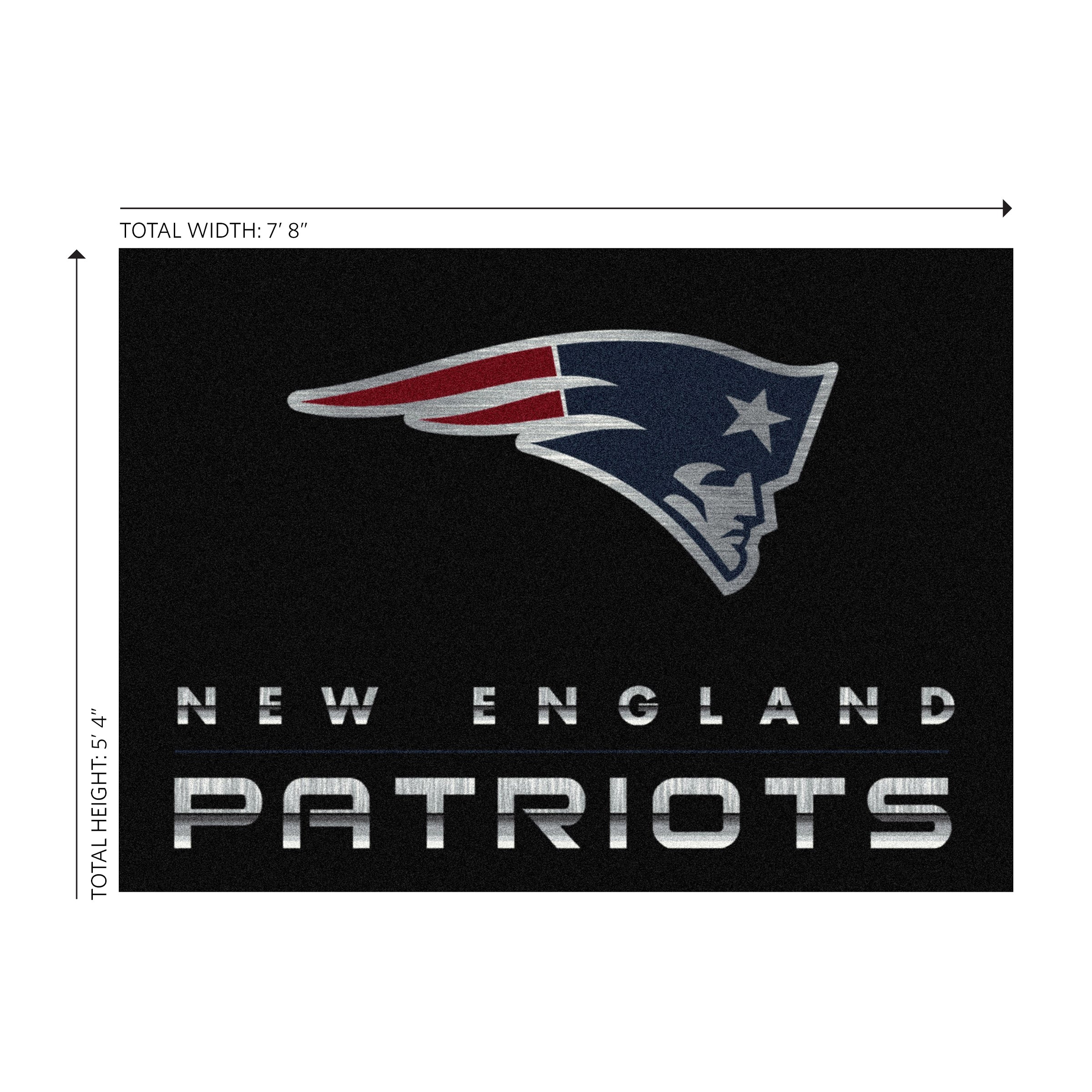 New England Patriots 6x8 Chrome Rug