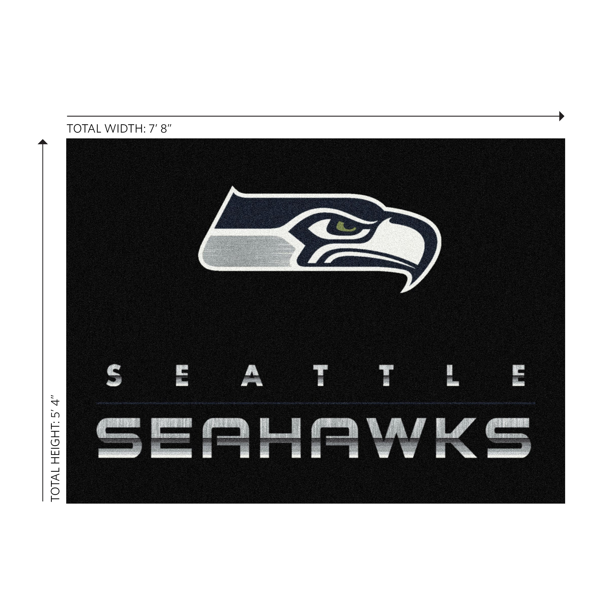 Seattle Seahawks 6x8 Chrome Rug