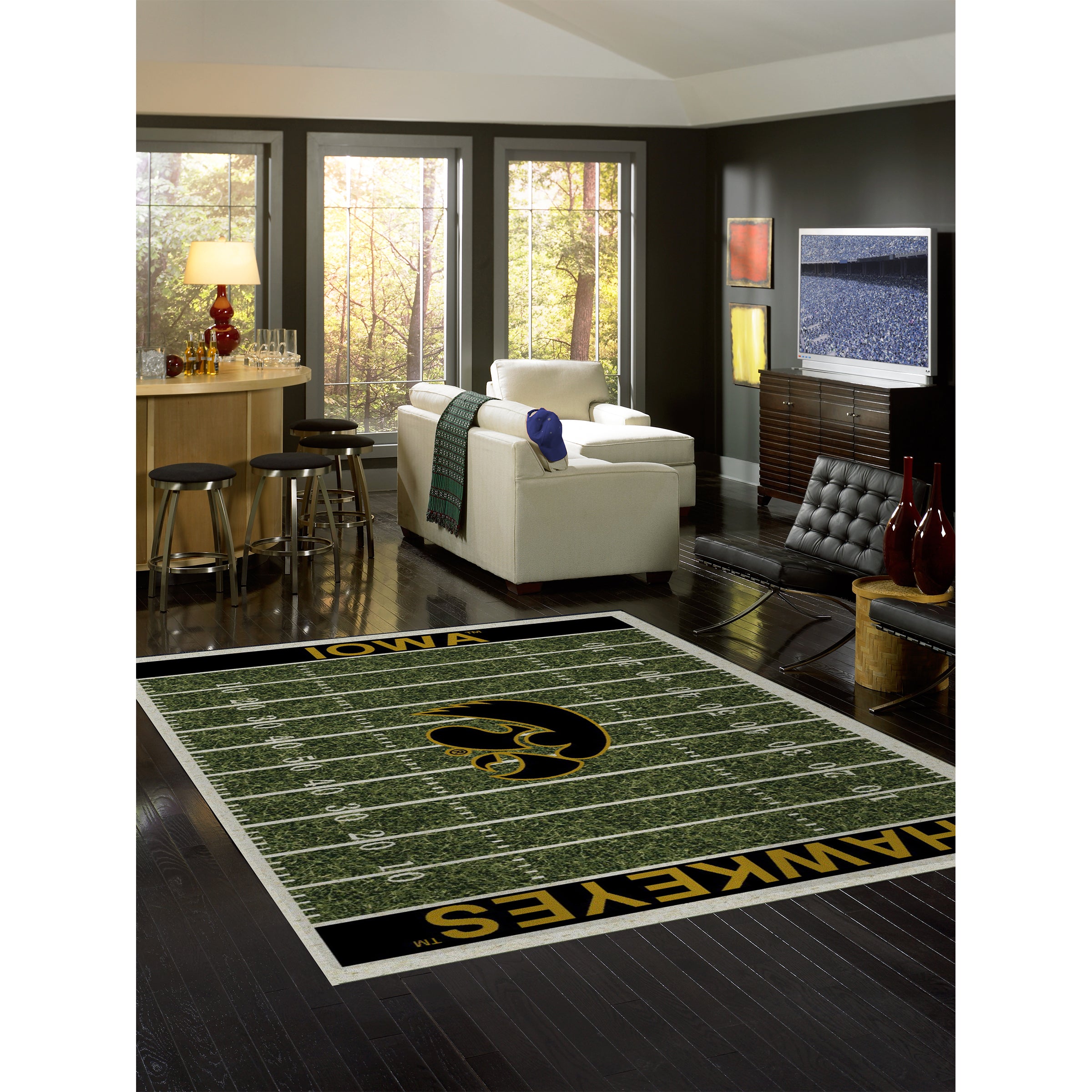 University Of Iowa  8x11 Homefield Rug