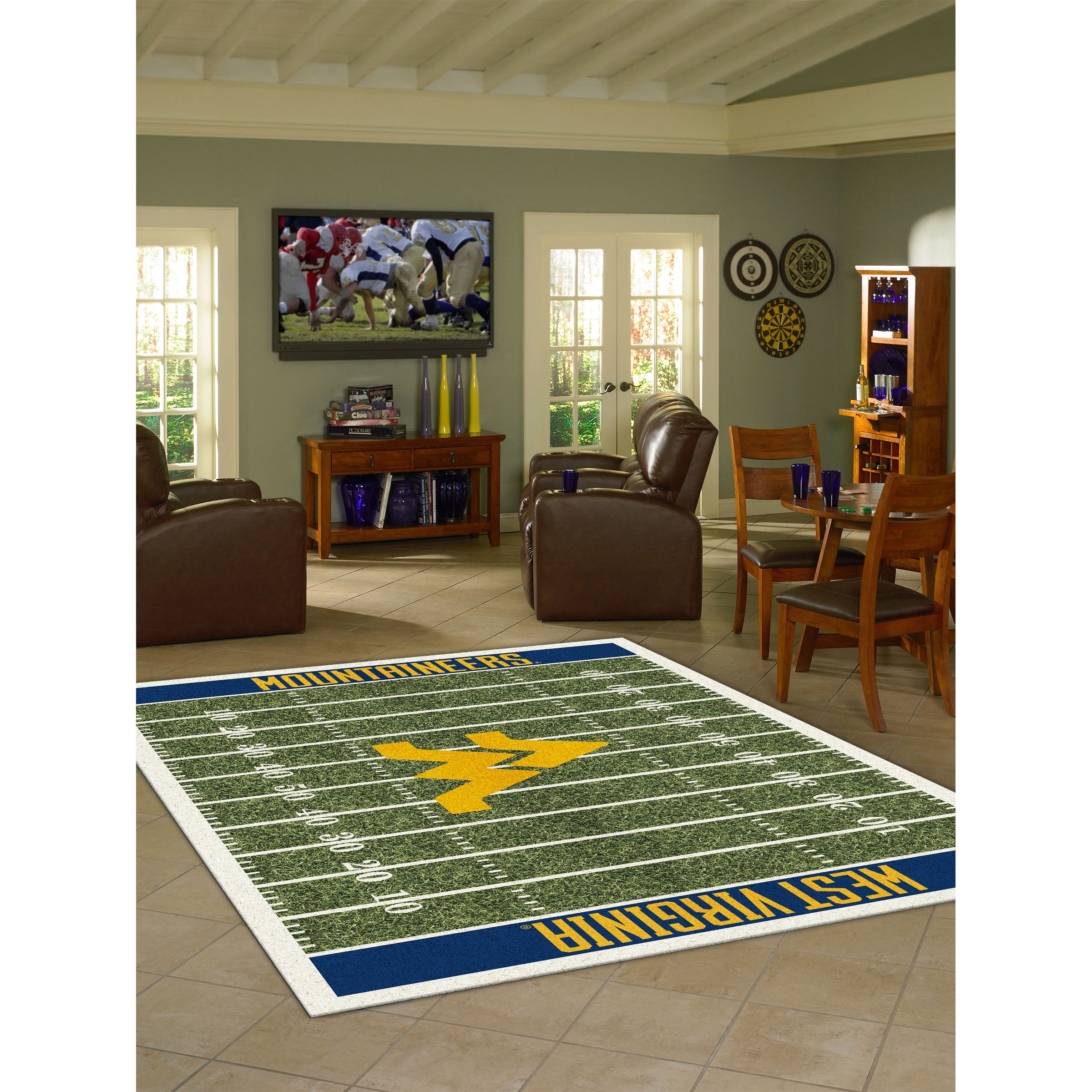 West Virginia University  8x11 Homefield Rug