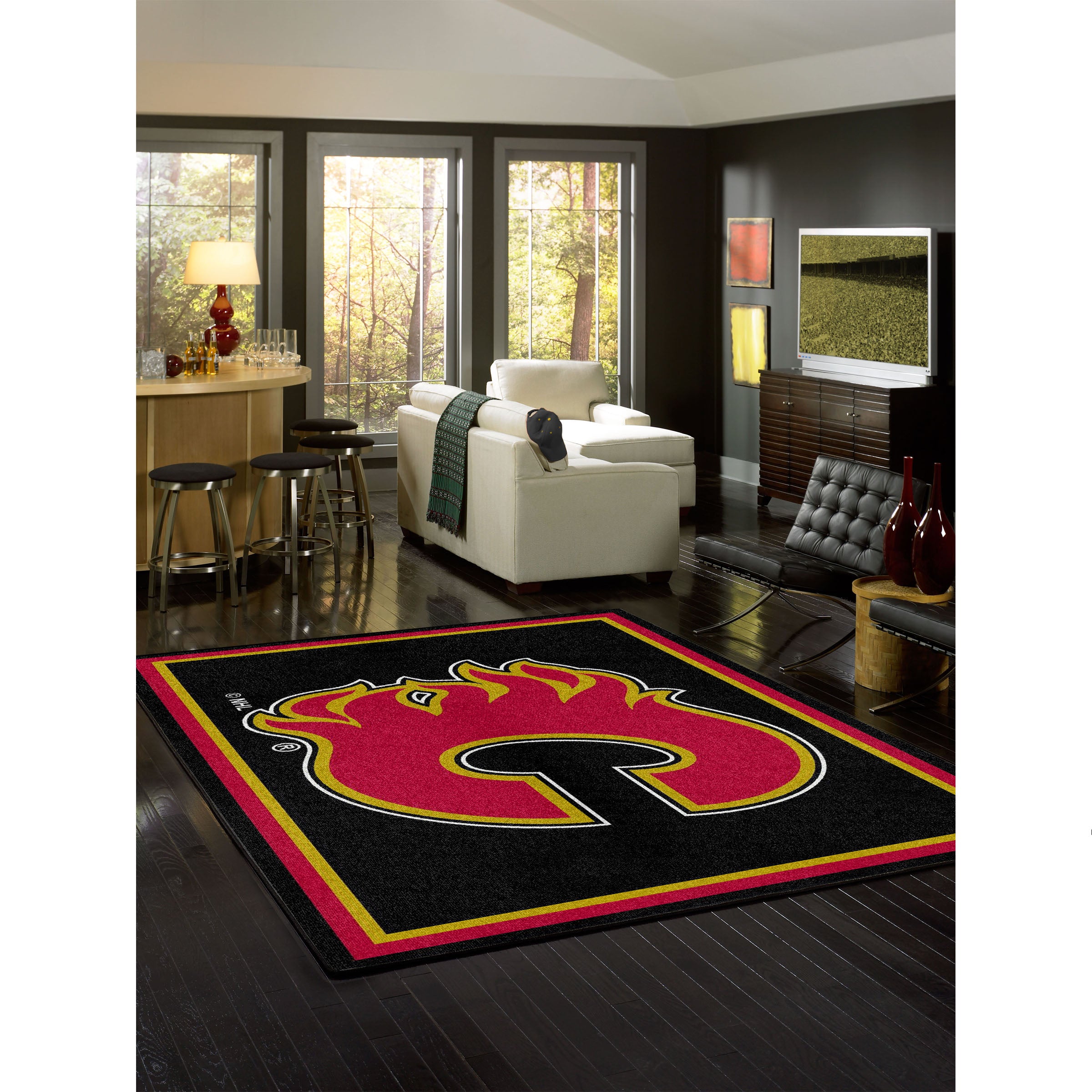 Calgary Flames  8x11 Spirit Rug