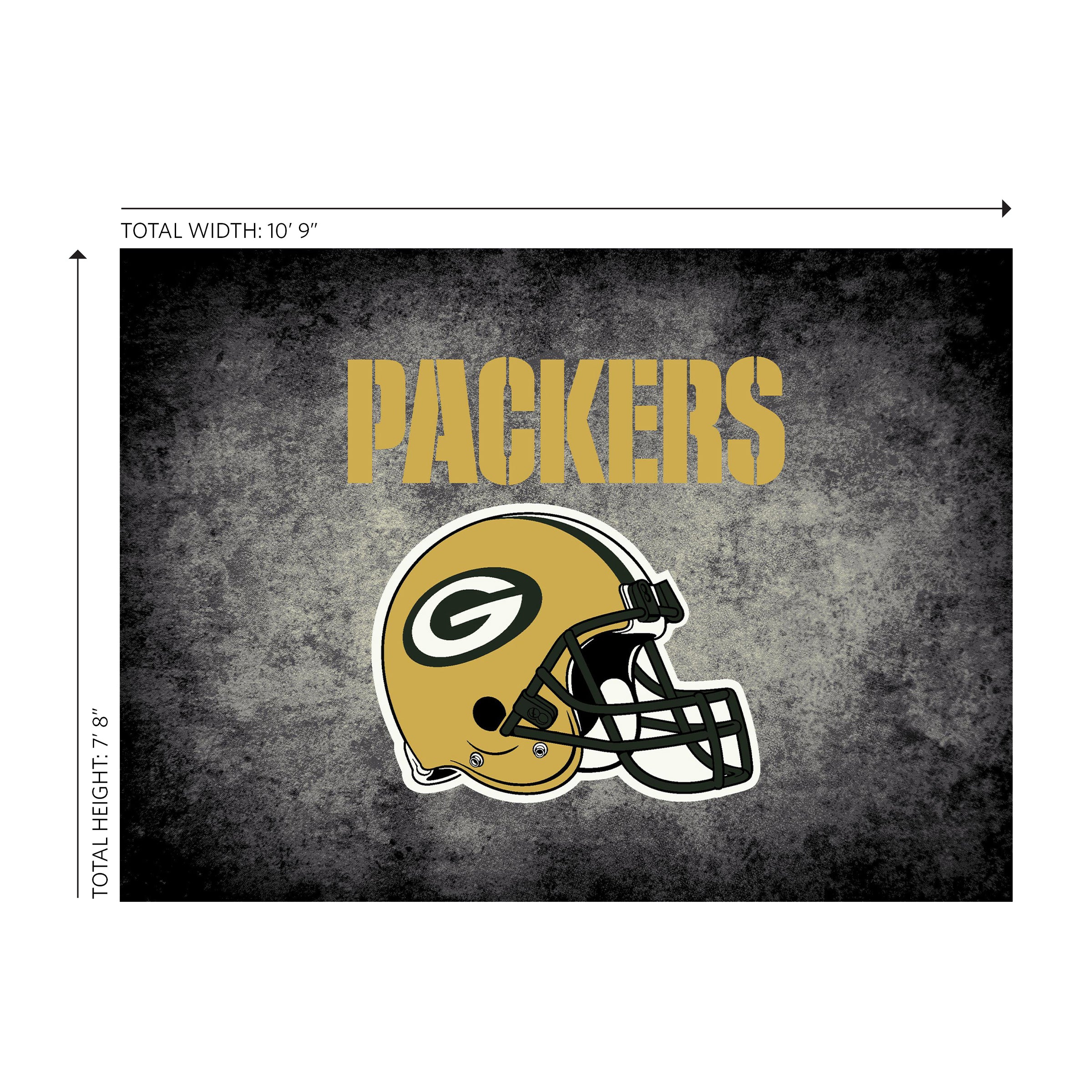 Green Bay Packers 8x11 Distressed Rug