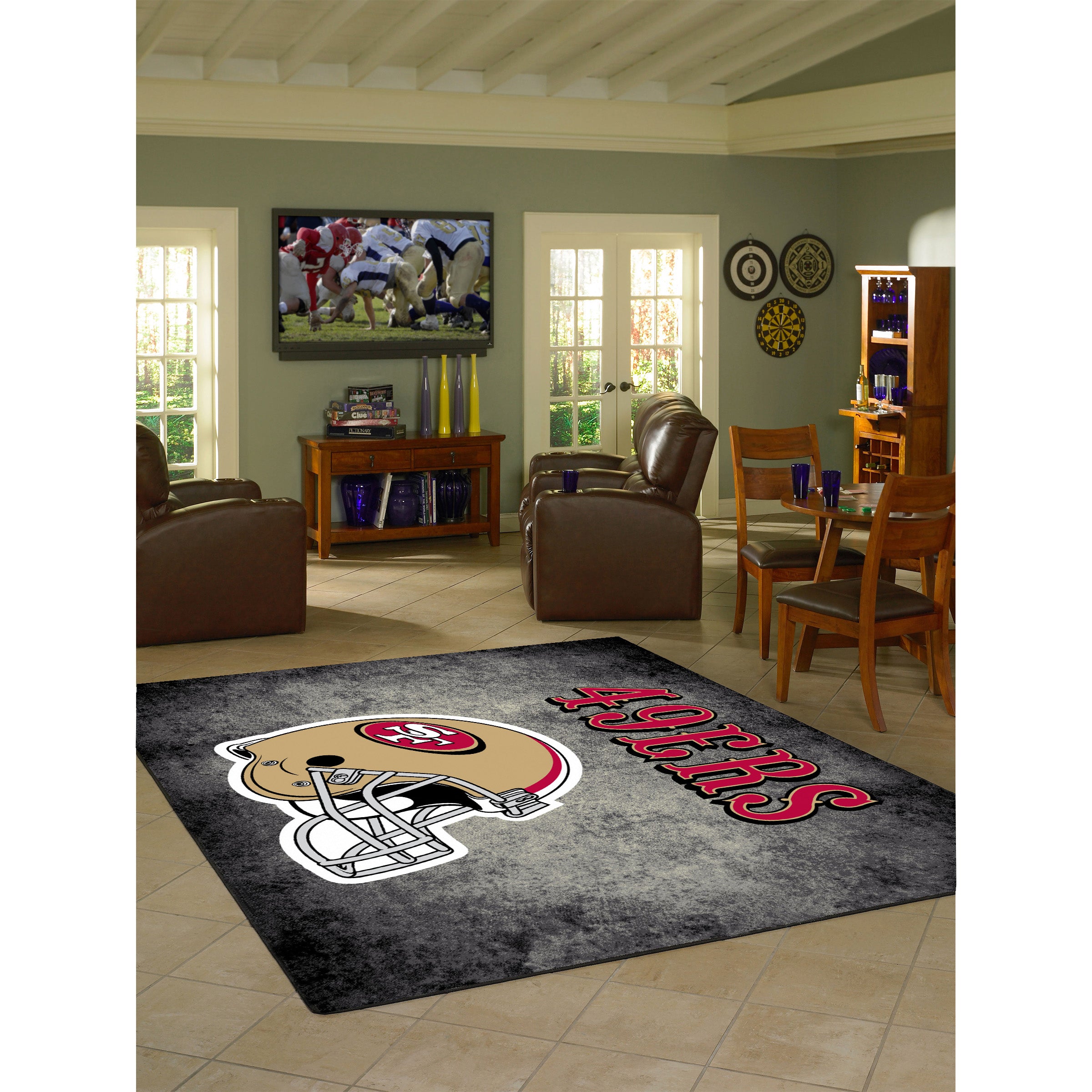 San Francisco 49ers 8x11 Distressed Rug