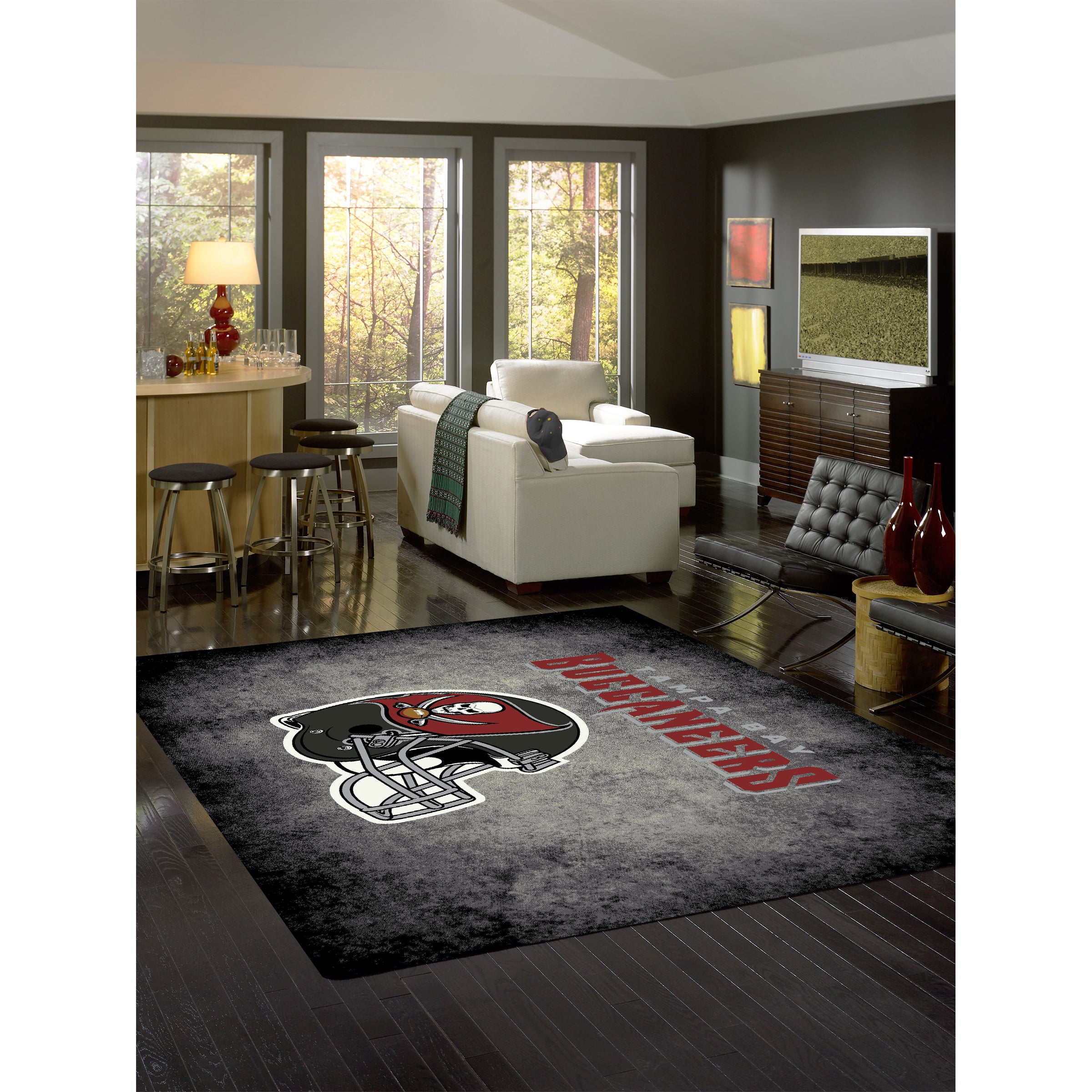 Tampa Bay Buccaneers 8x11 Distressed Rug