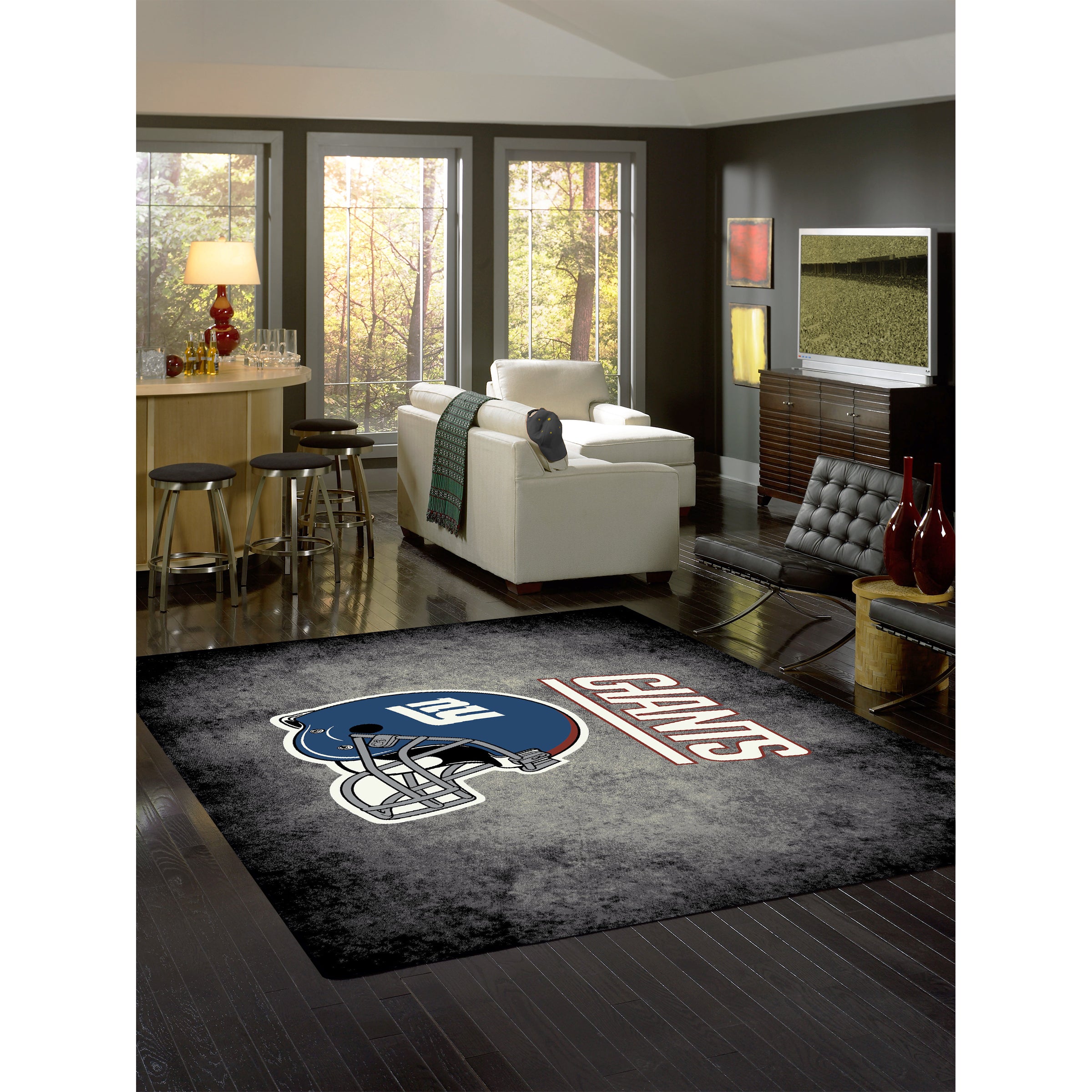 New York Giants 8x11 Distressed Rug