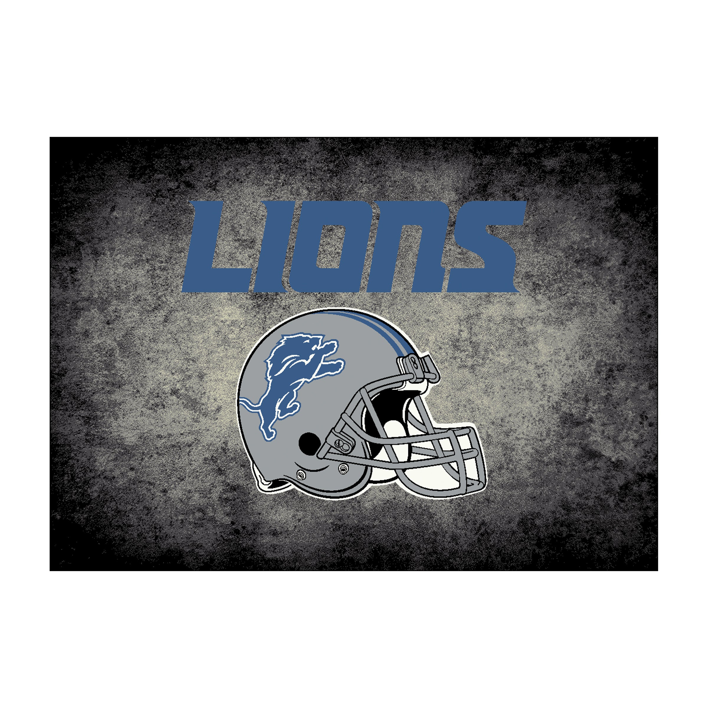 Detroit Lions 8x11 Distressed Rug