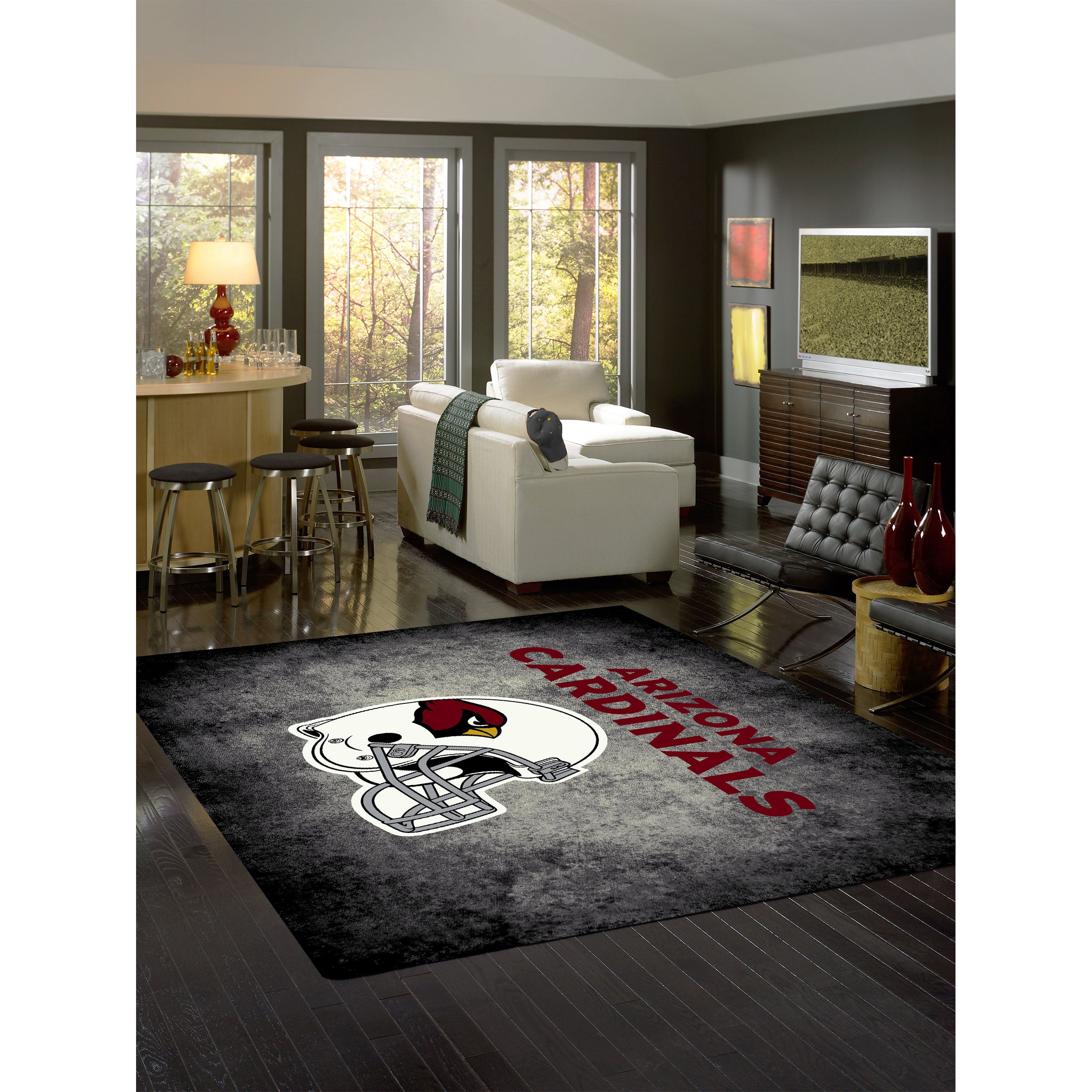 Arizona Cardinals 8x11 Distressed Rug