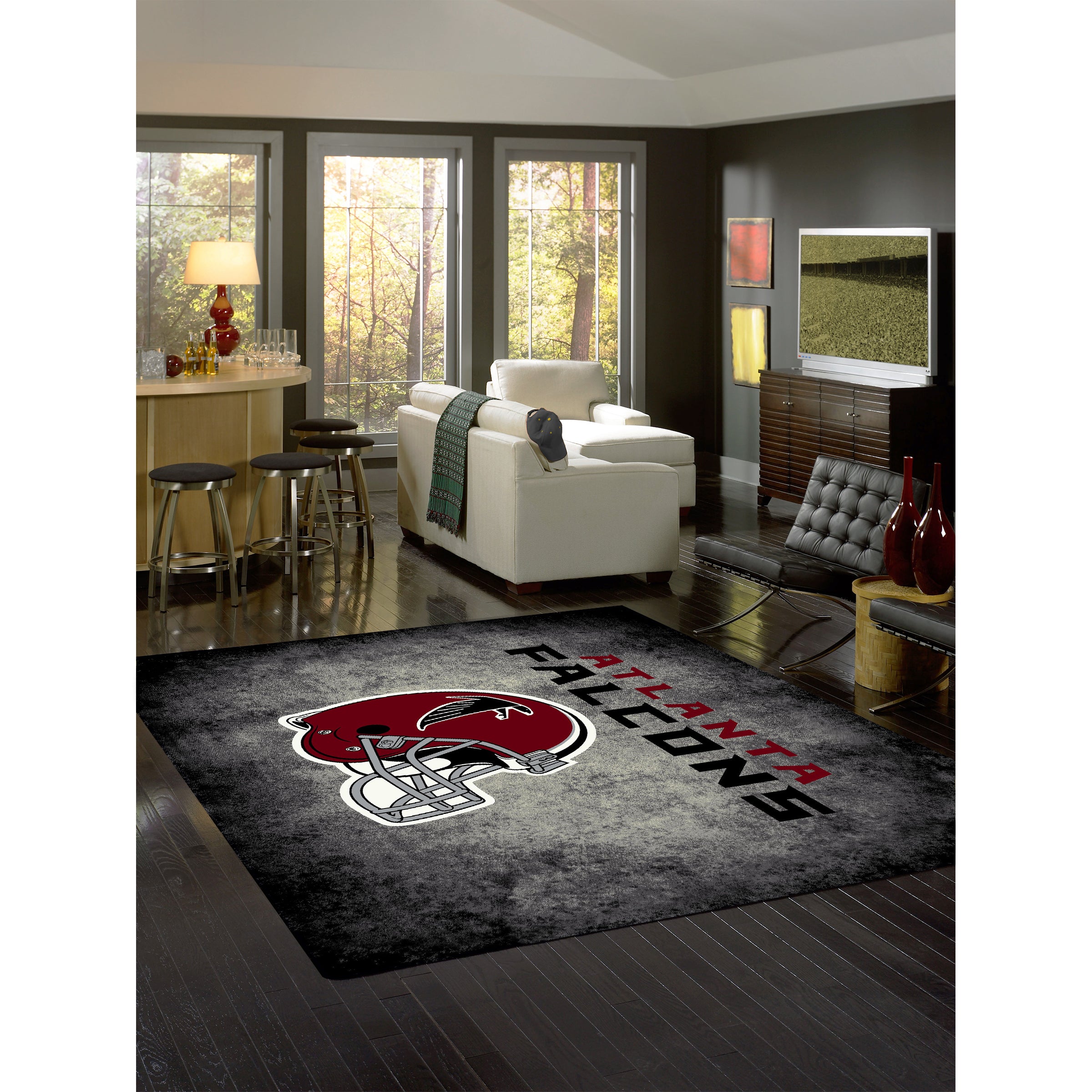 Atlanta Falcons 8x11 Distressed Rug