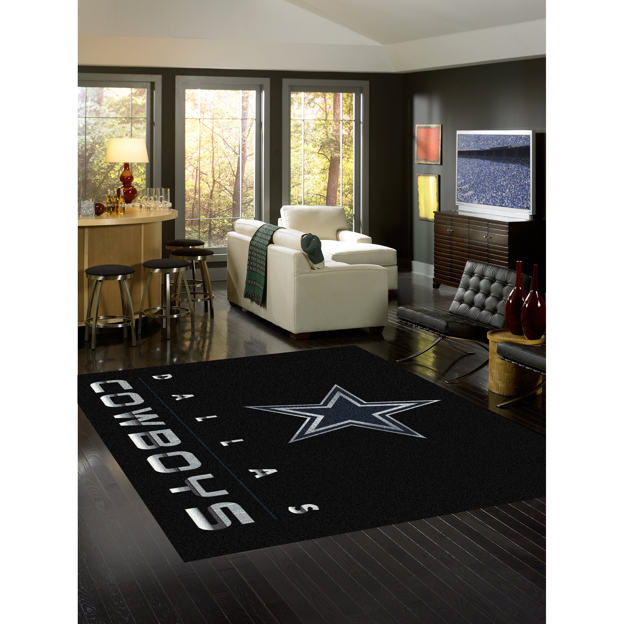 Dallas Cowboys 8x11 Chrome Rug