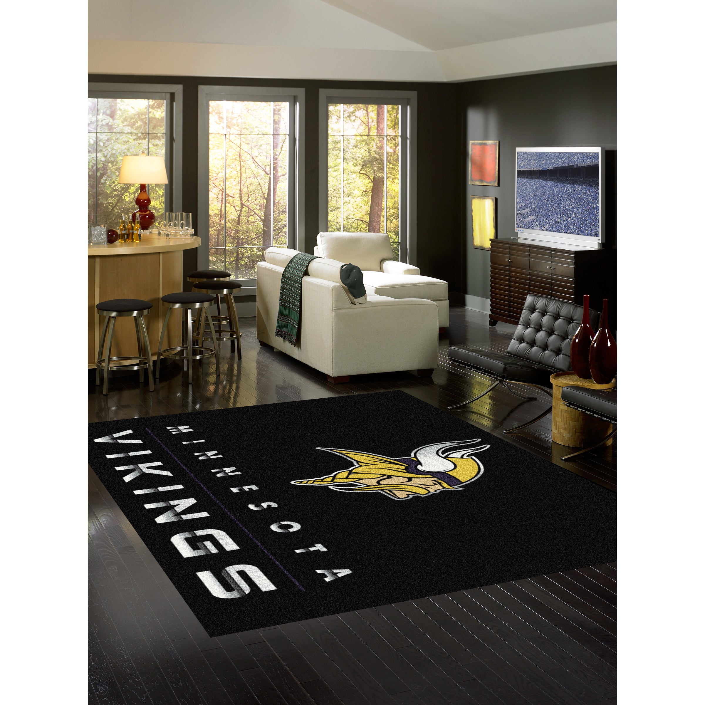 Minnesota Vikings 8x11 Chrome Rug