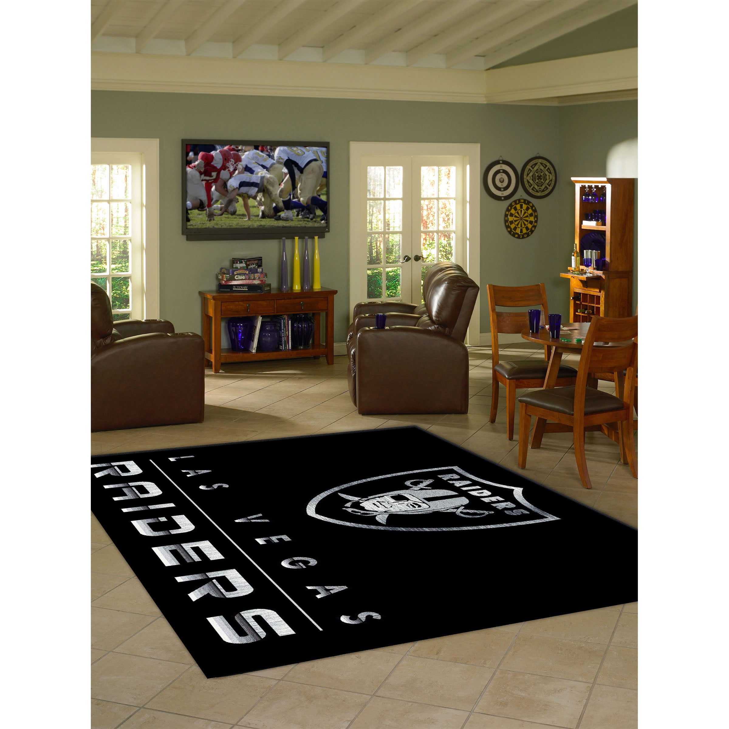 Las Vegas Raiders 8x11 Chrome Rug