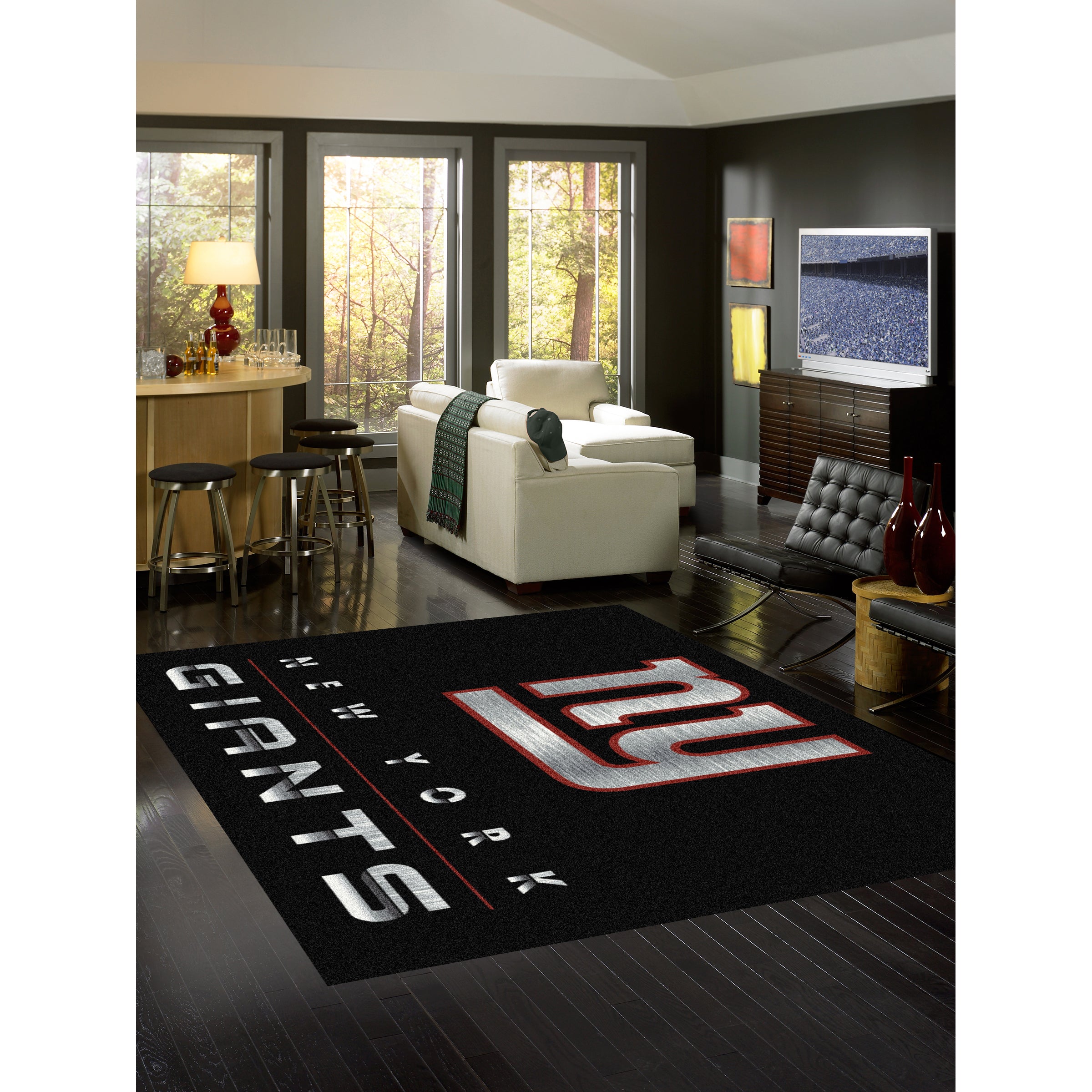 New York Giants 8x11 Chrome Rug