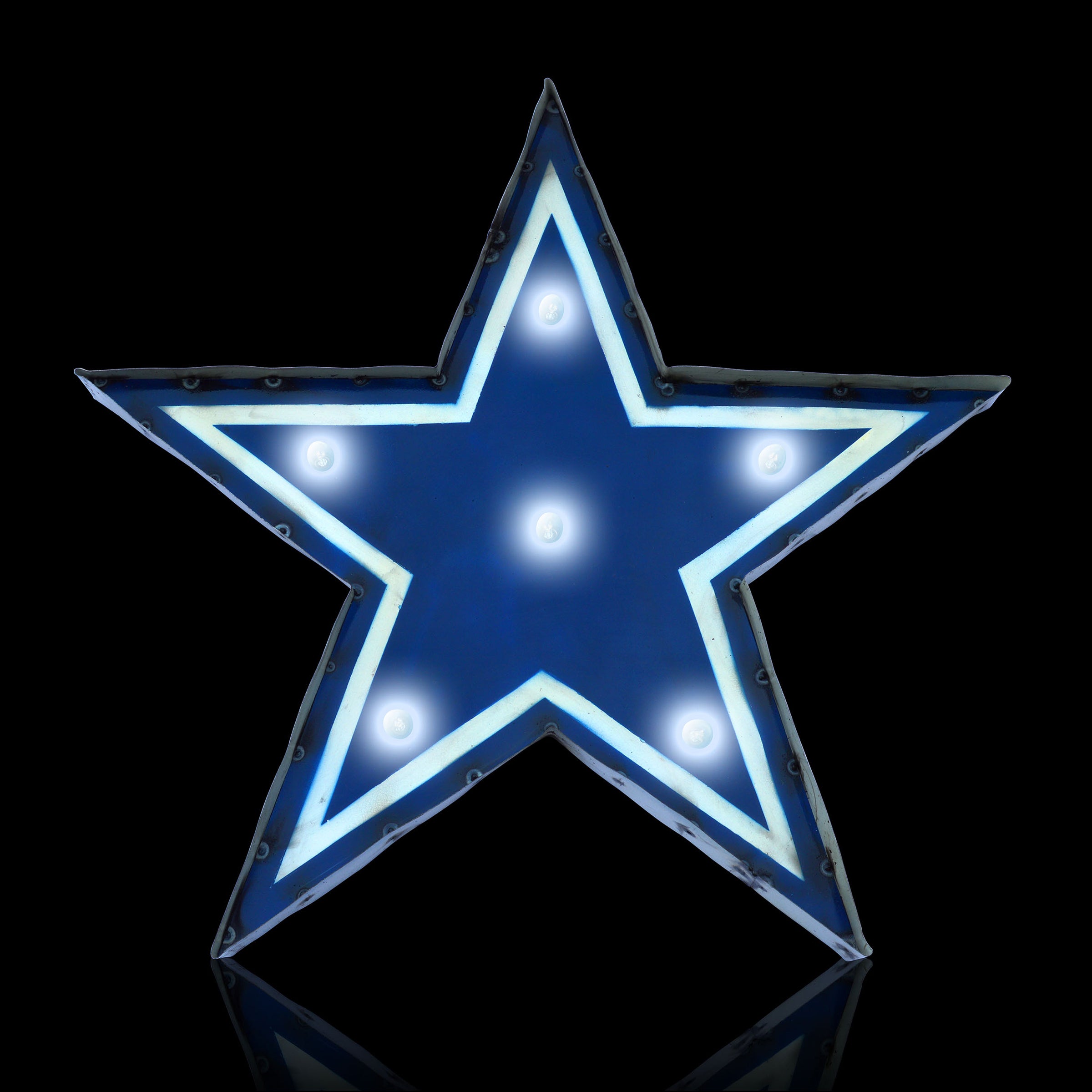 Dallas Cowboys Logo Lighted Recycled Metal Sign