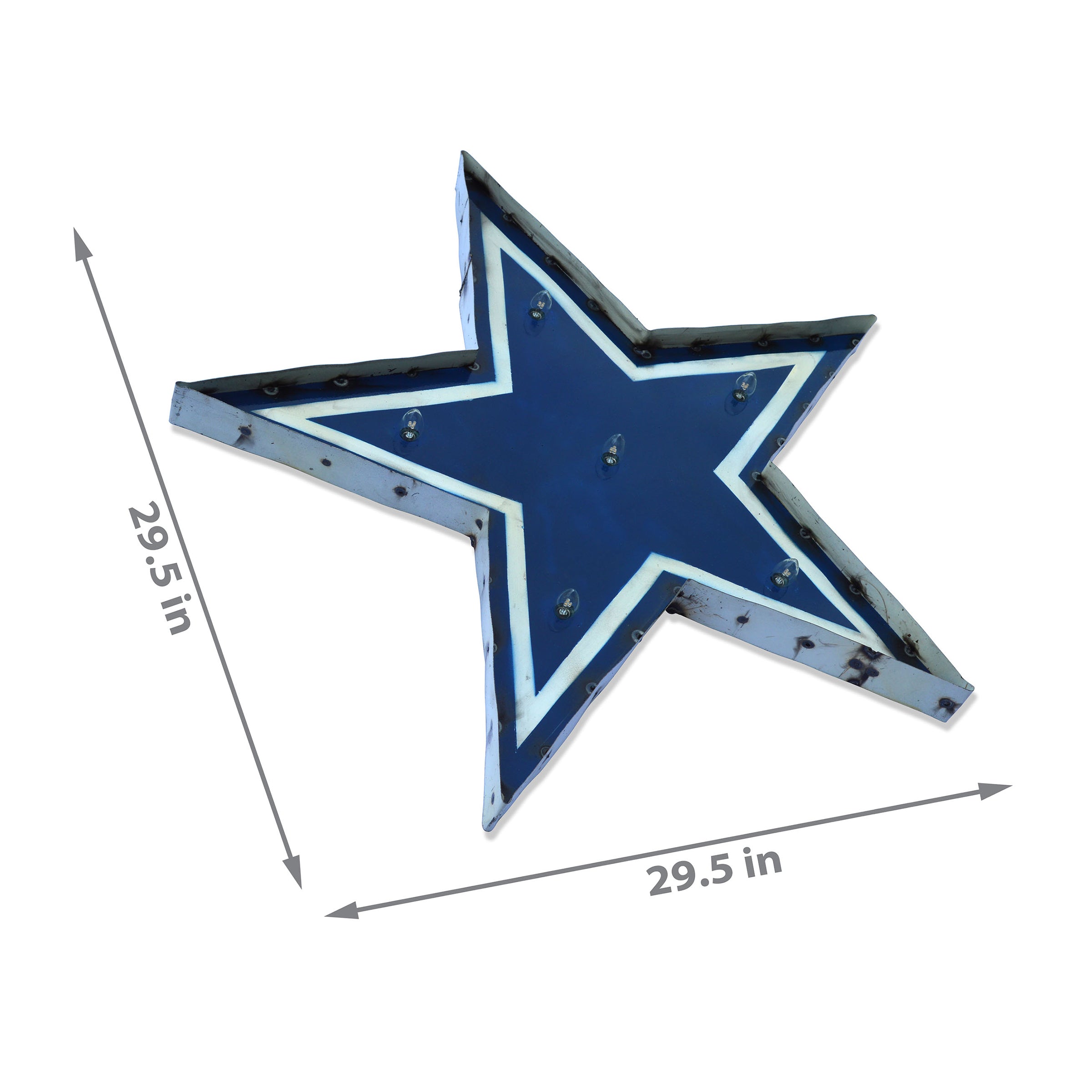 Dallas Cowboys Logo Lighted Recycled Metal Sign