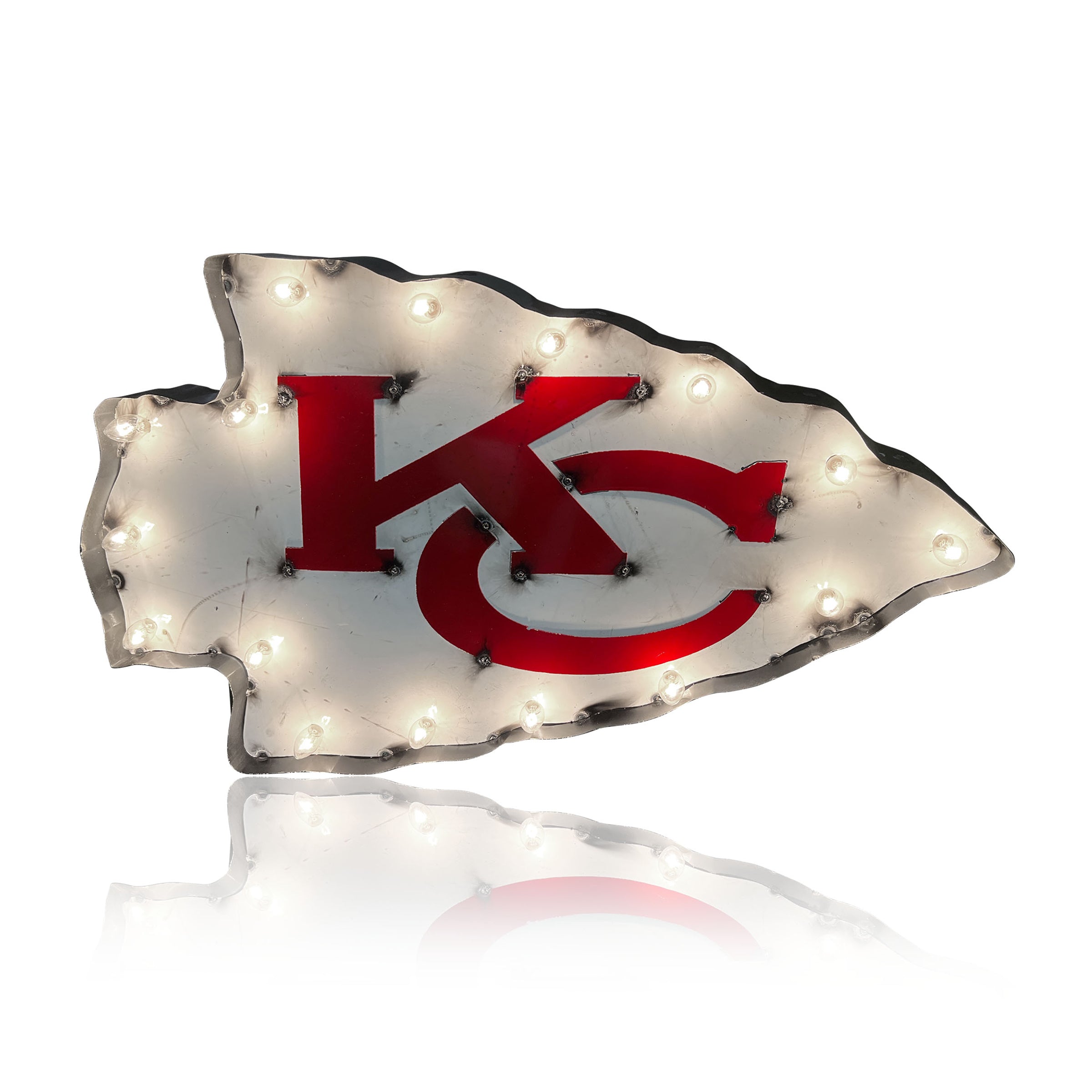 Kansas City Chiefs Lighted Recycled Metal Sign