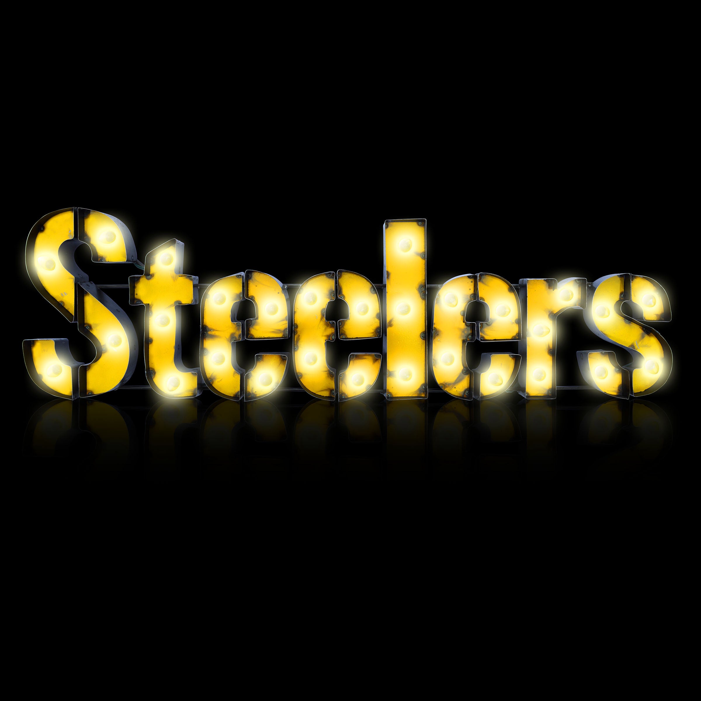 Pittsburgh Steelers Lighted Recyceld Metal Sign