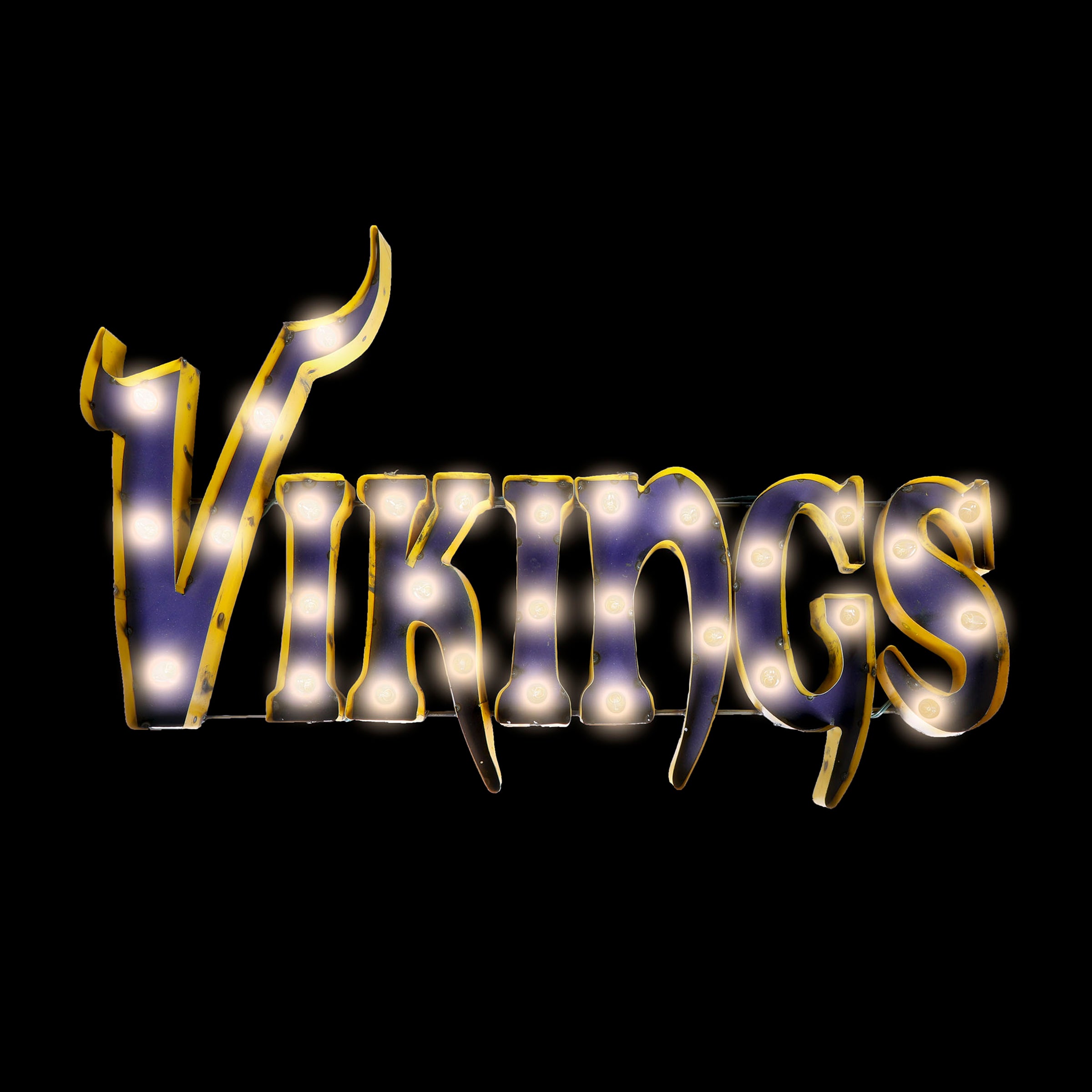 Minnesota Vikings Lighted Recycled Metal Sign