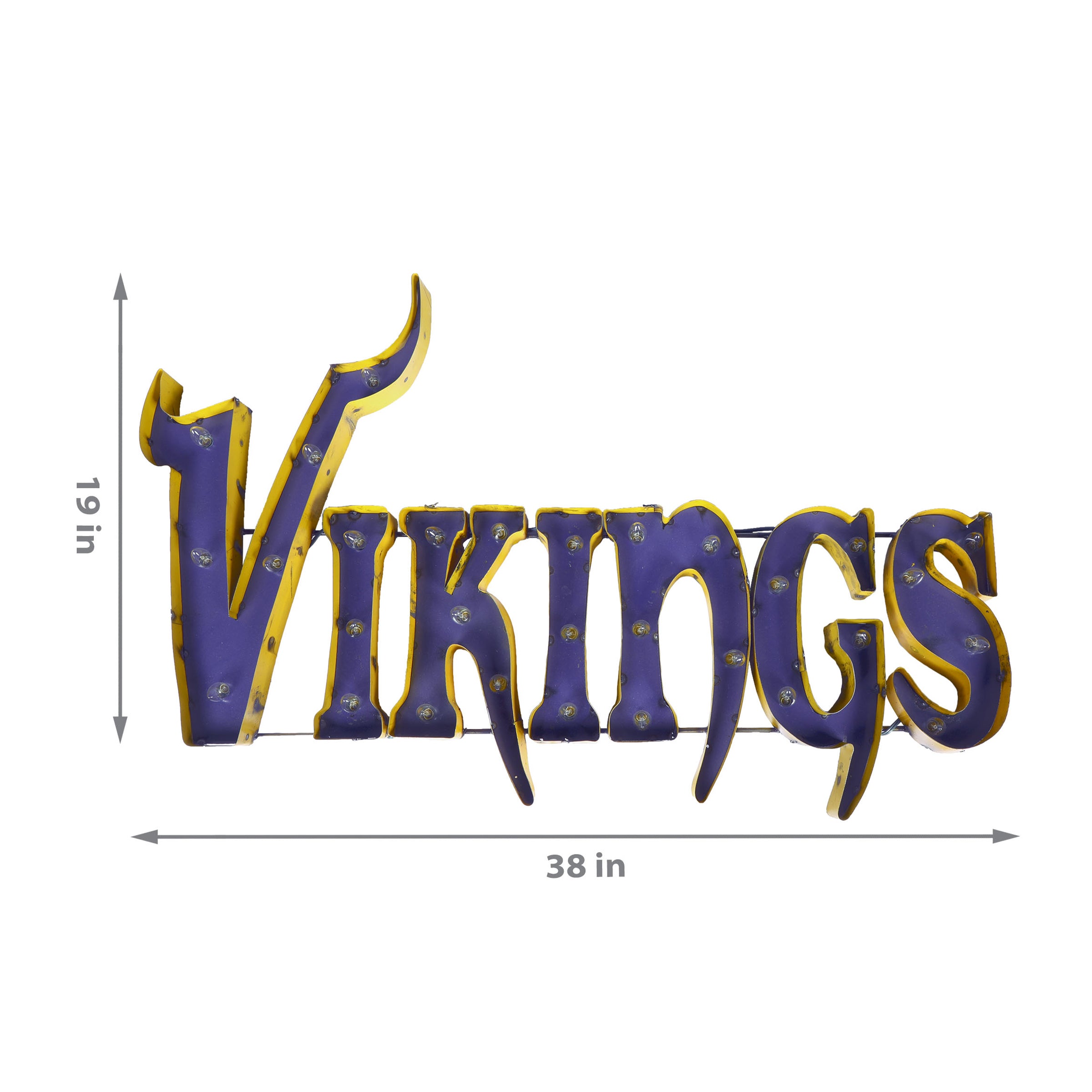 Minnesota Vikings Lighted Recycled Metal Sign