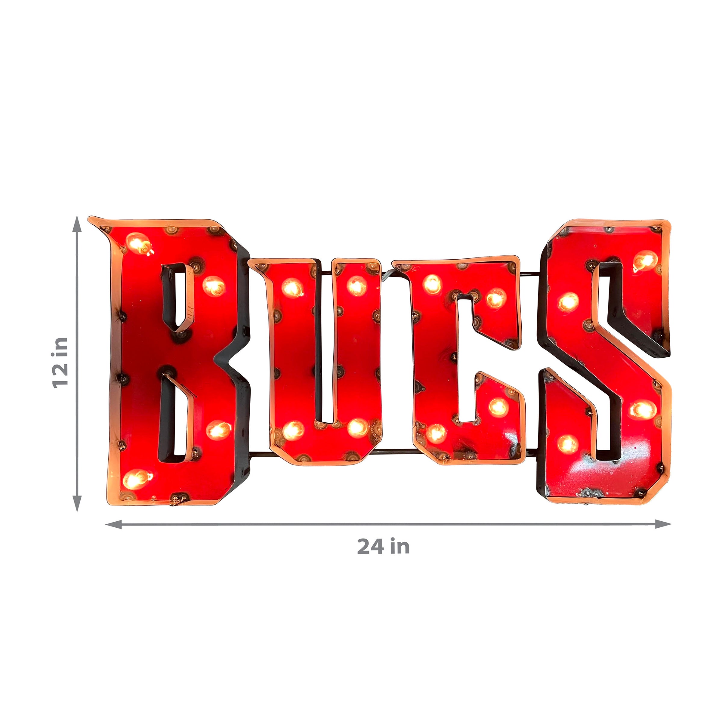 Tampa Bay Buccaneers Lighted Recycled Metal Sign