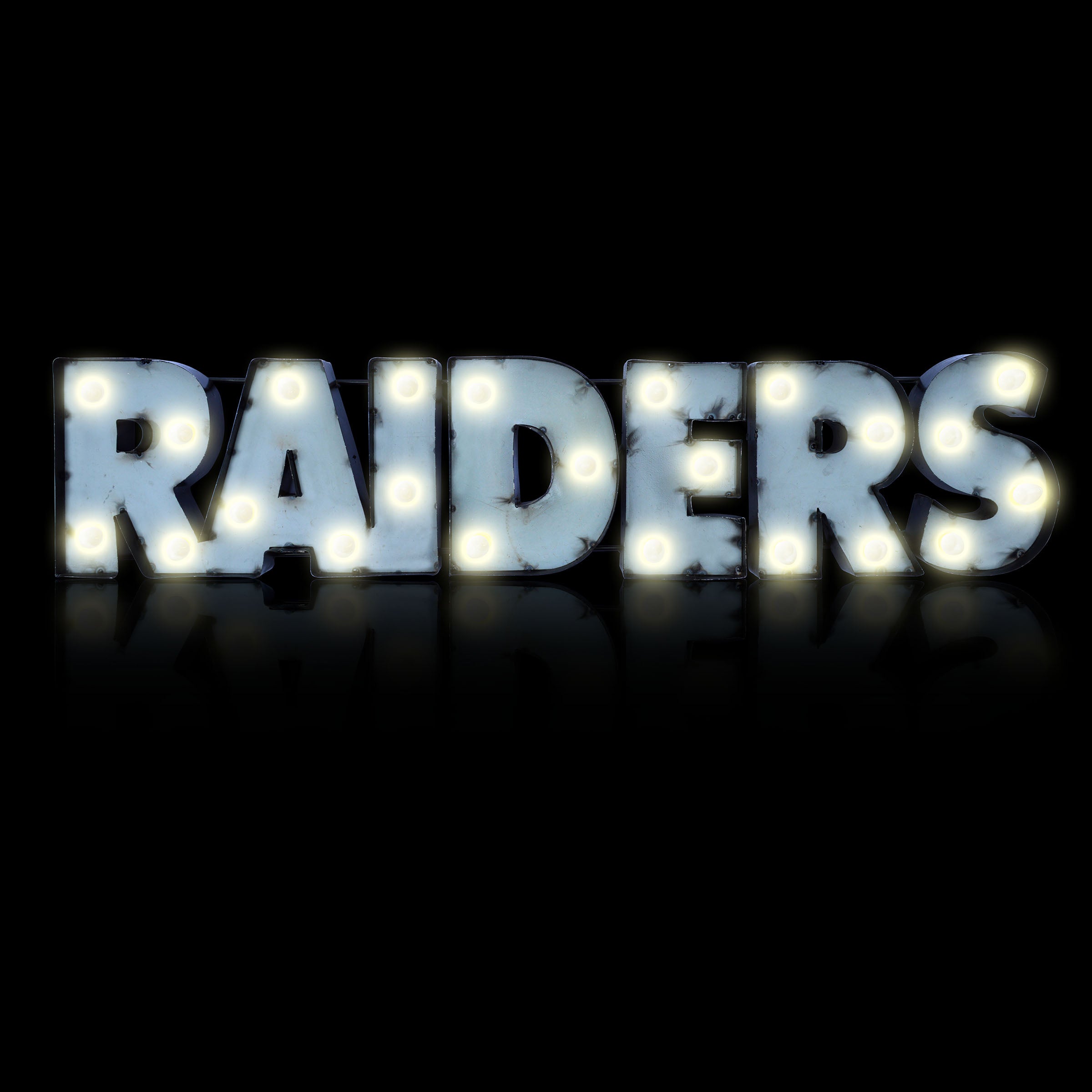 LV Raiders Lighted Recyceld Metal Sign