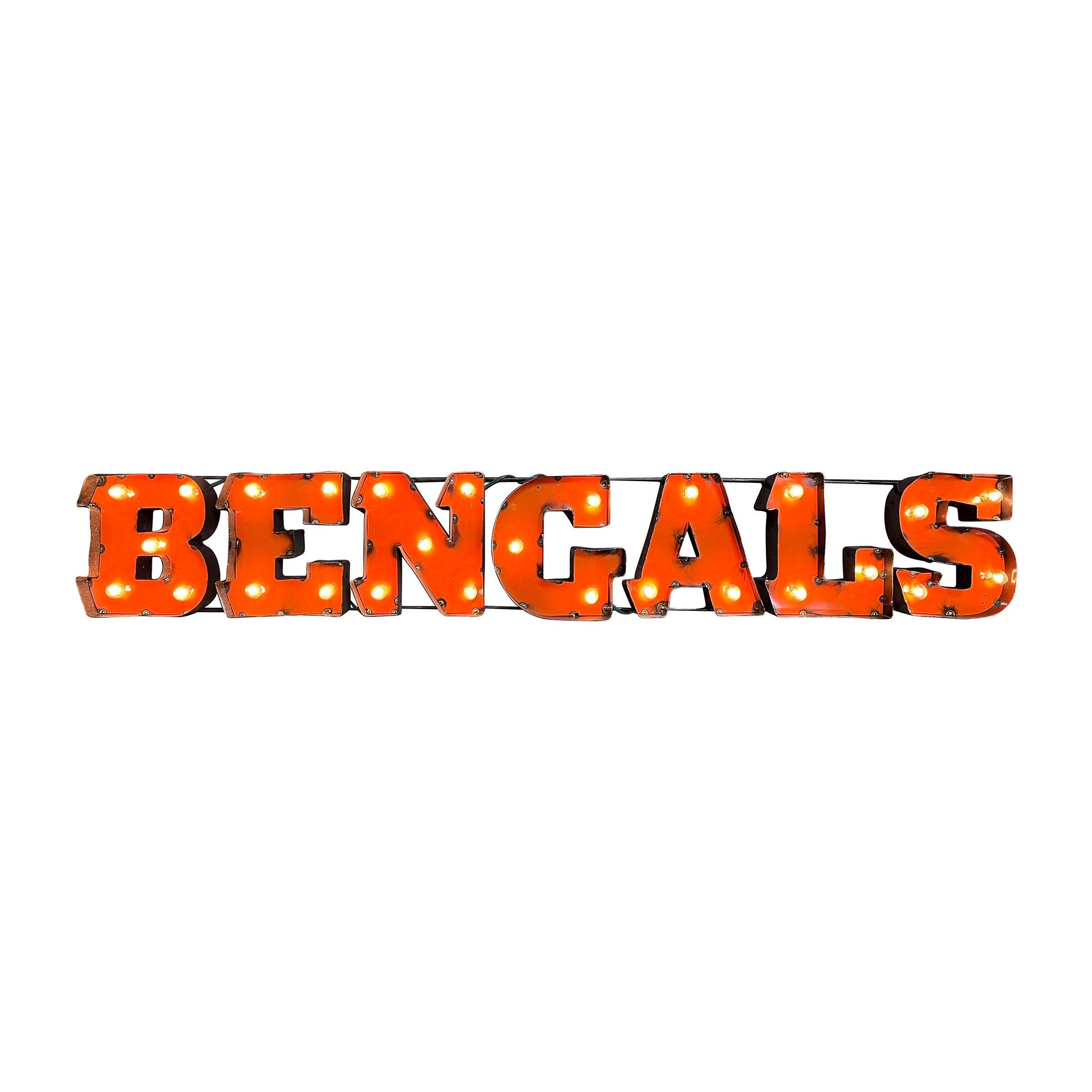 Cincinnati Bengals Lighted Reyceled Metal Sign